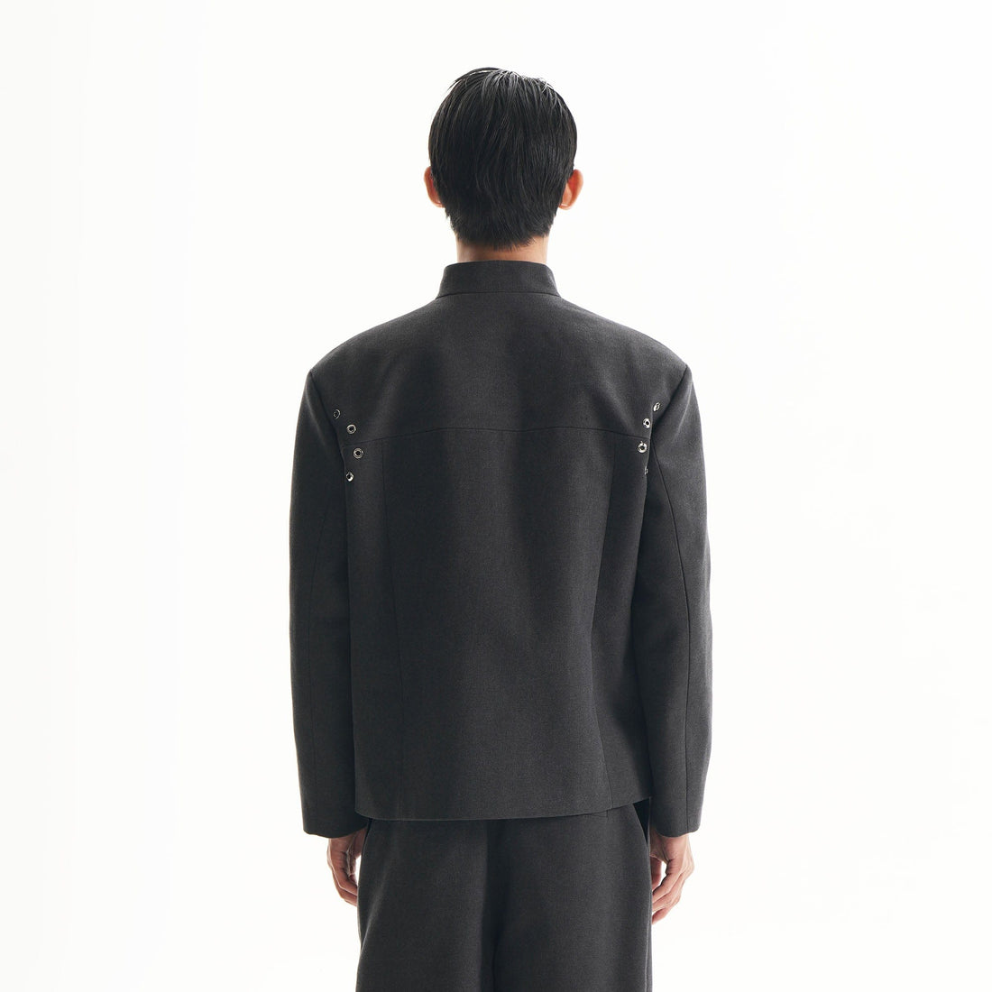 ORAL UTOPIA Flap Pocket Mandarin Collar Jacket-Jacket-S-Free Shipping Leatheretro