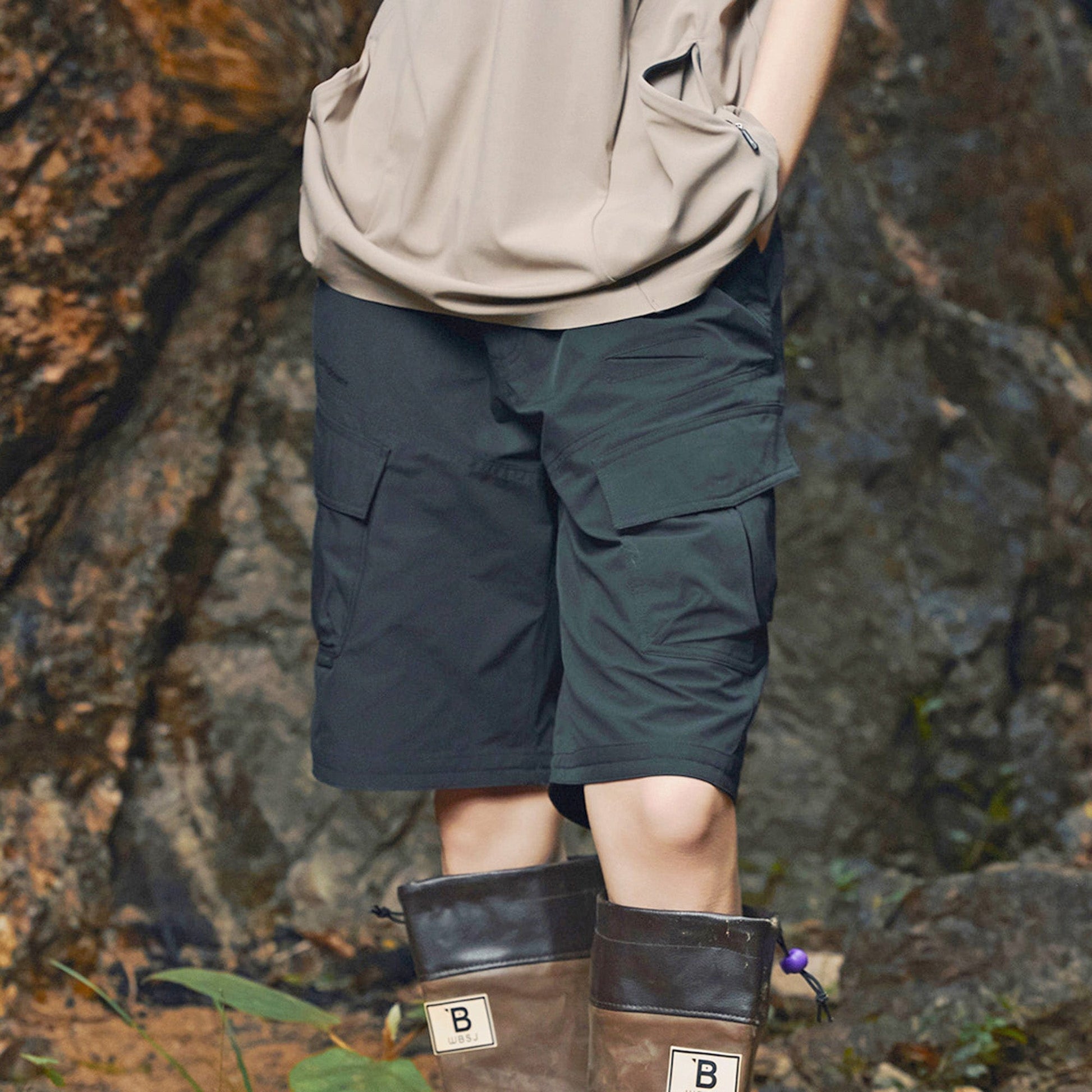 ENSHADOWER Modern Large Pocket Logo Shorts-Shorts-S-Free Shipping Leatheretro