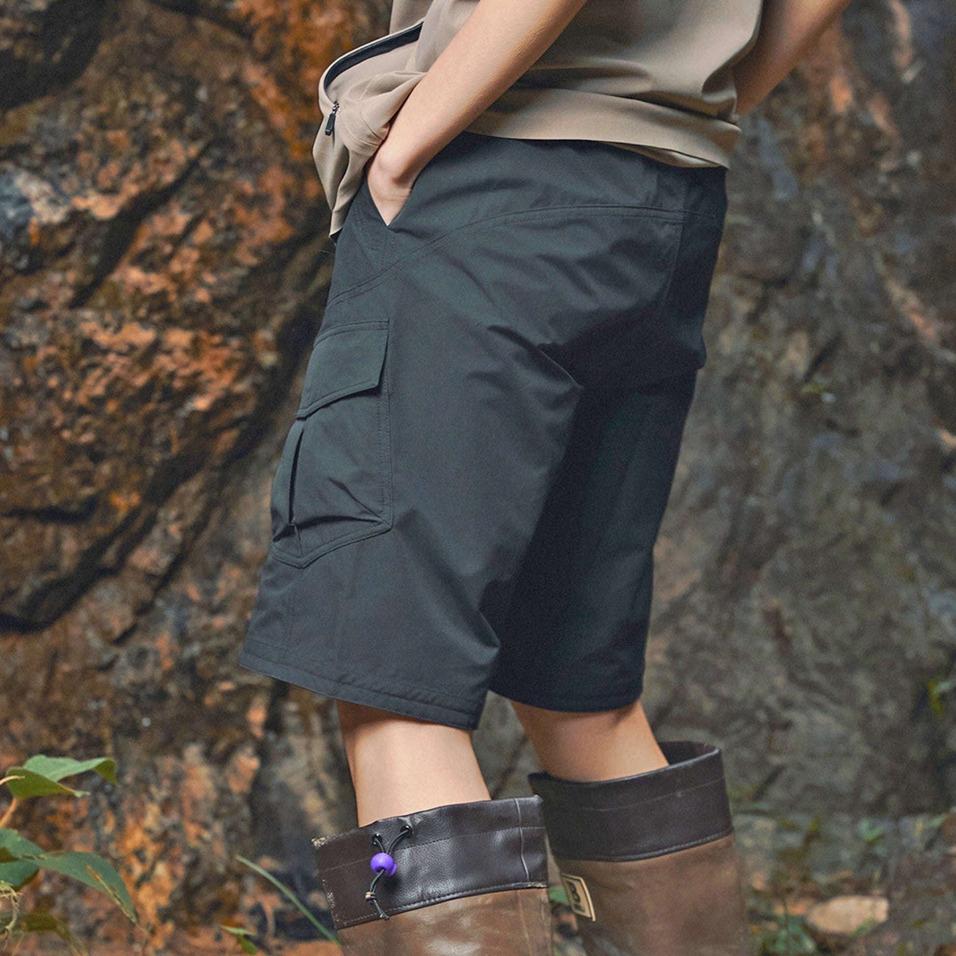 ENSHADOWER Modern Large Pocket Logo Shorts-Shorts-S-Free Shipping Leatheretro