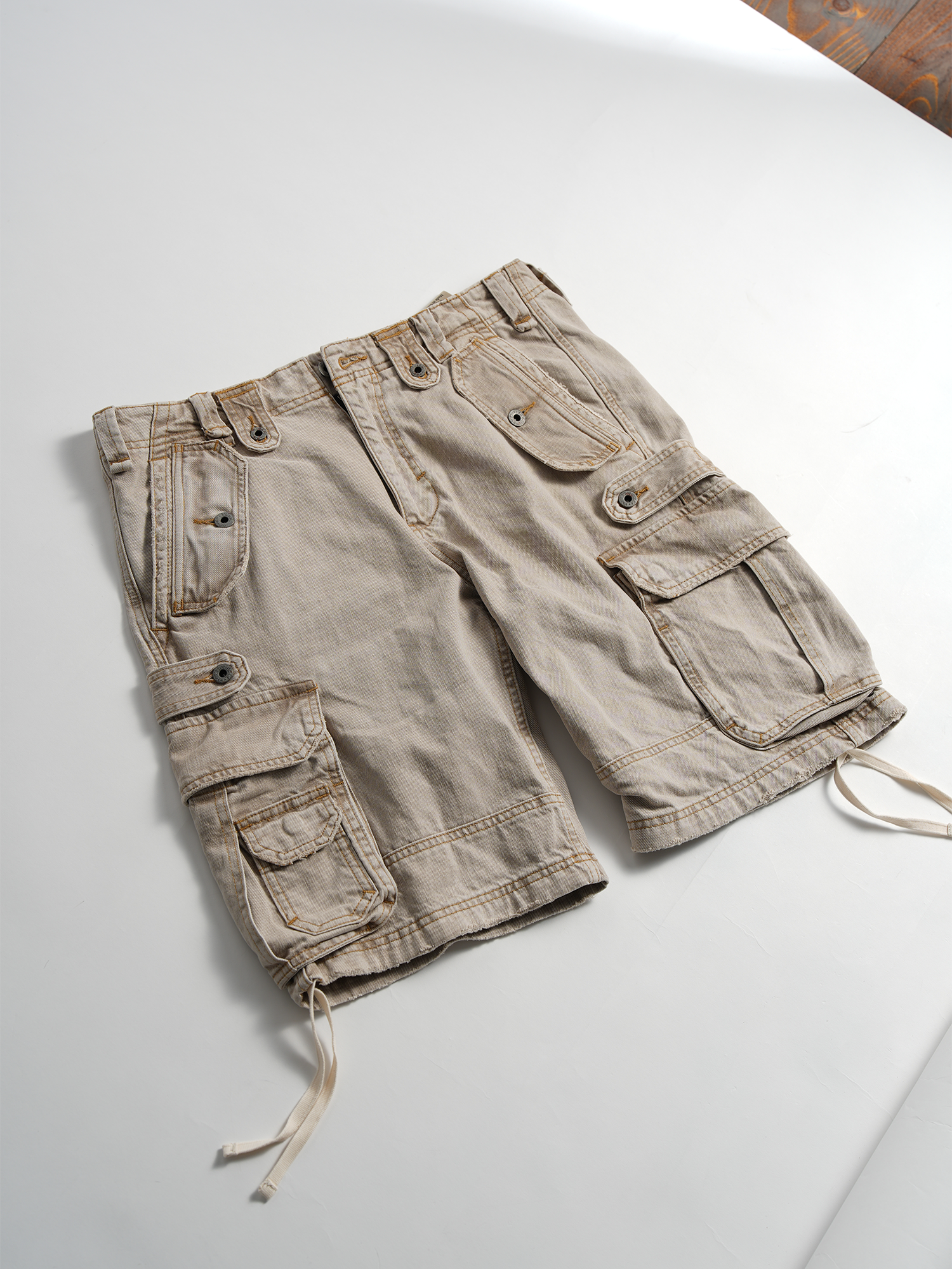 NEIGBORL Washed Distressed Multi-Pocket Cargo Shorts-Shorts-S / 31"-Free Shipping Leatheretro