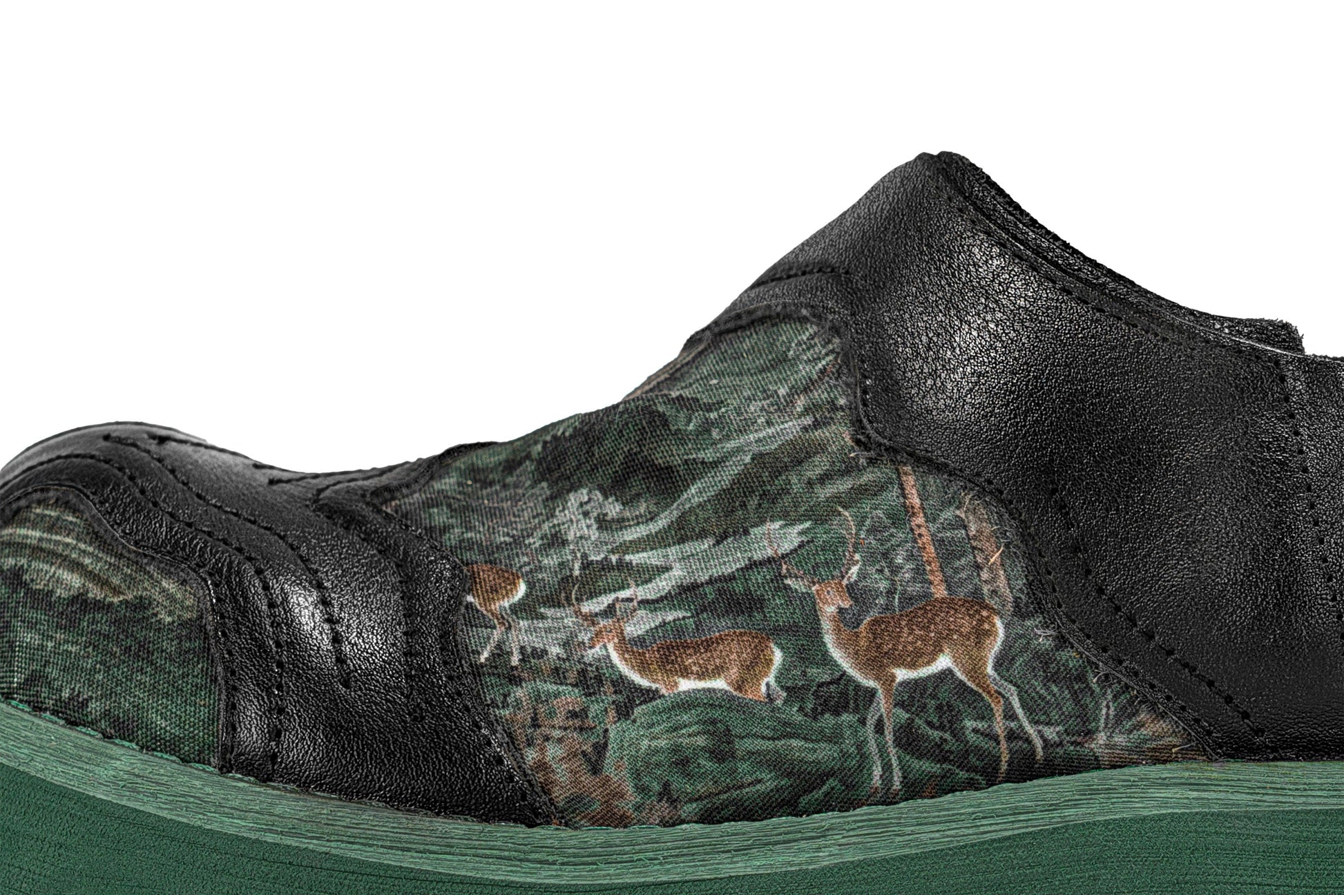REWRITE Mural Graphics Leather Paneled Trail Loafers-Shoes-38.5-Free Shipping Leatheretro