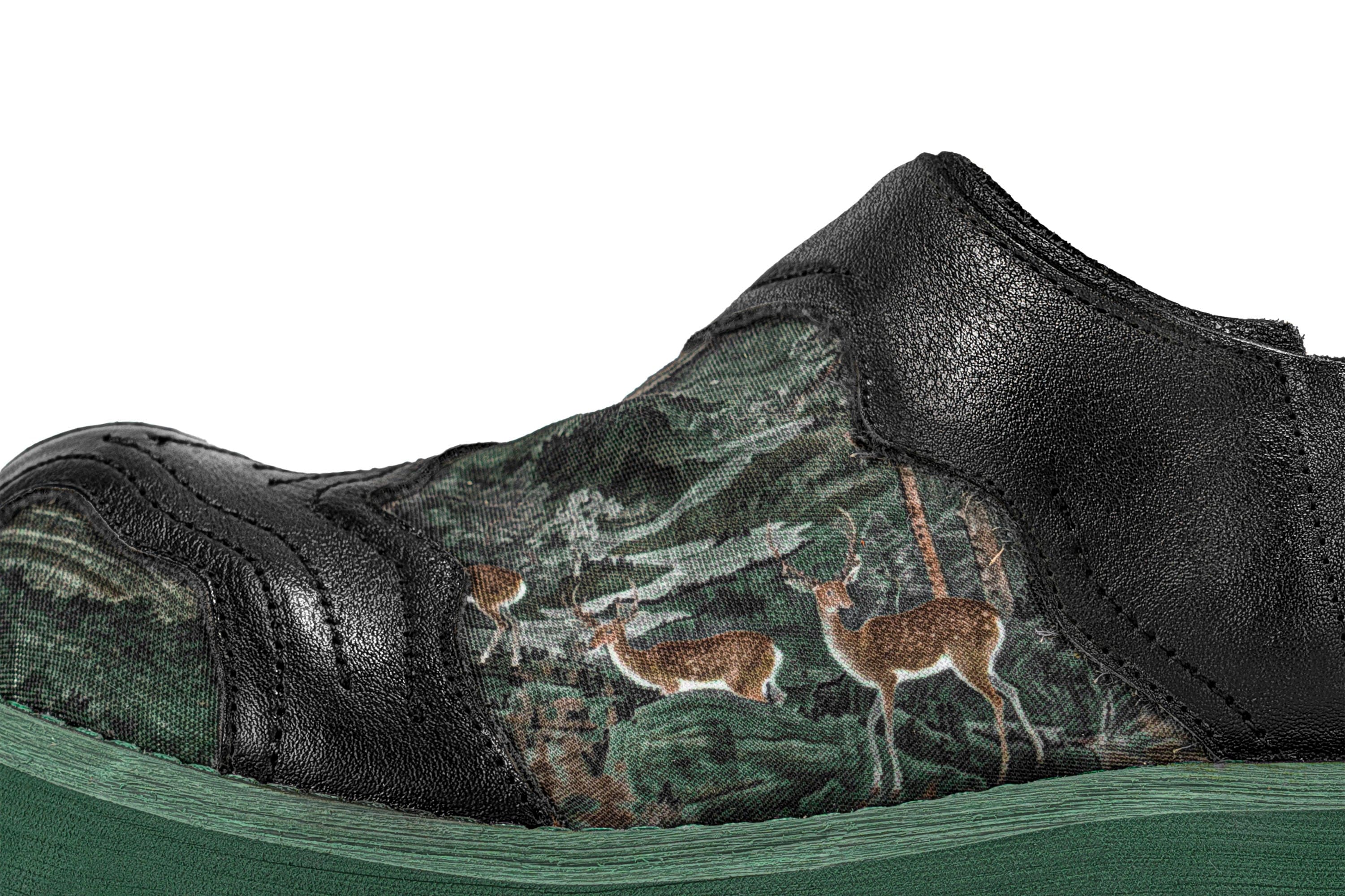 REWRITE Mural Graphics Leather Paneled Trail Loafers-Shoes-38.5-Free Shipping Leatheretro