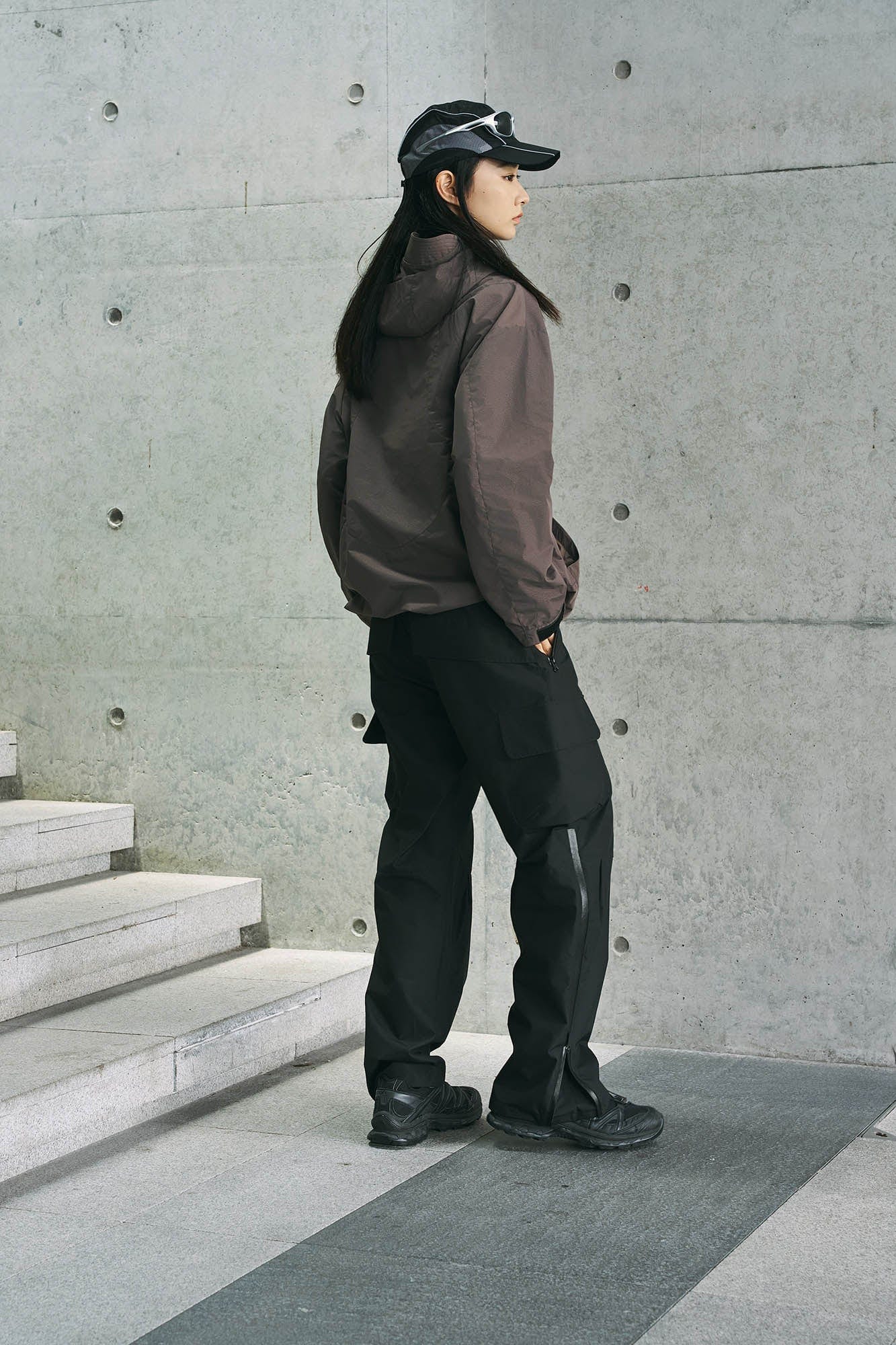 ENSHADOWER Deconstructed Drawstring Zip-Up Windbreaker-Jacket-S-Free Shipping Leatheretro