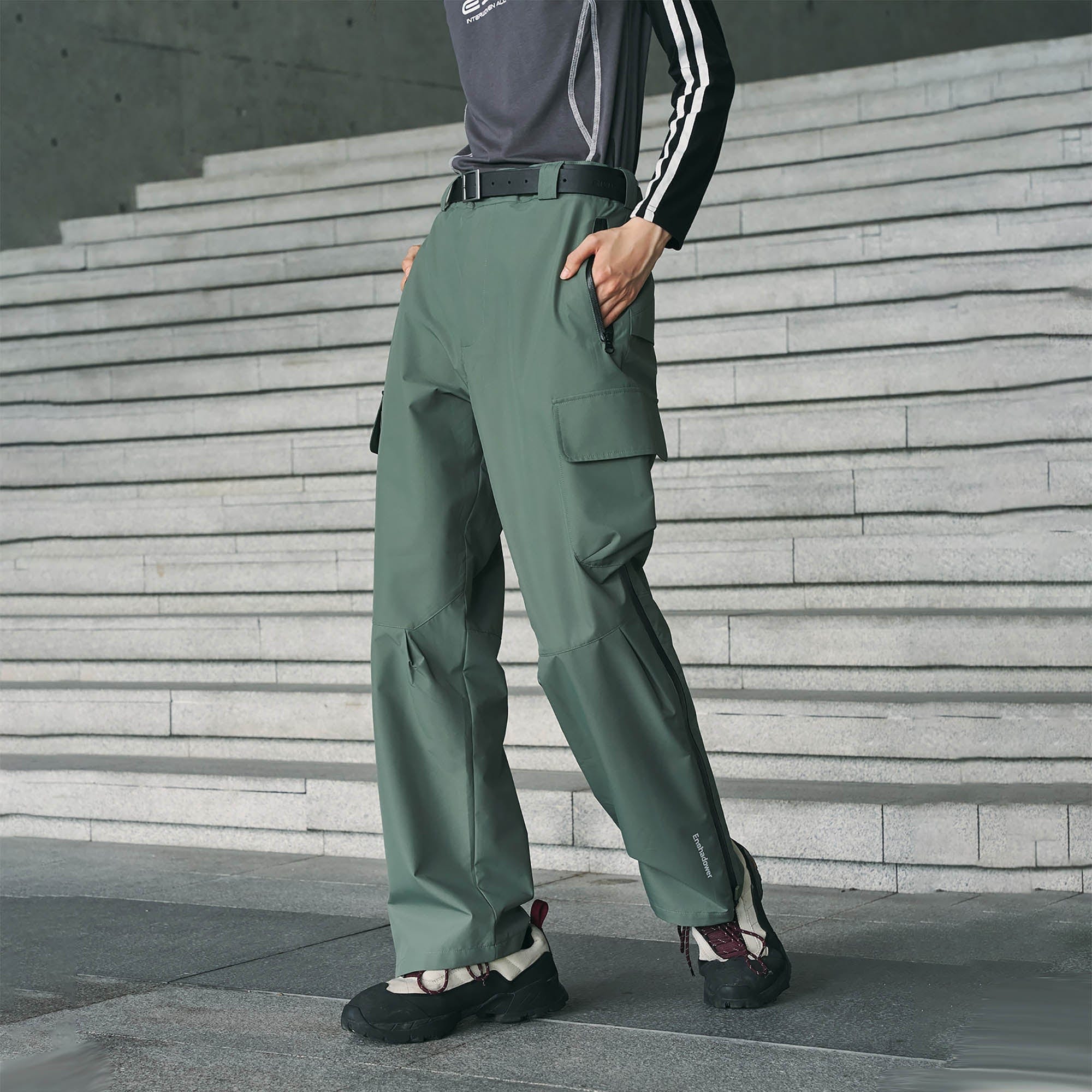 ENSHADOWER Multi-Pocket Waterproof Half-Zip Pants-Pants-S-Green-Free Shipping Leatheretro
