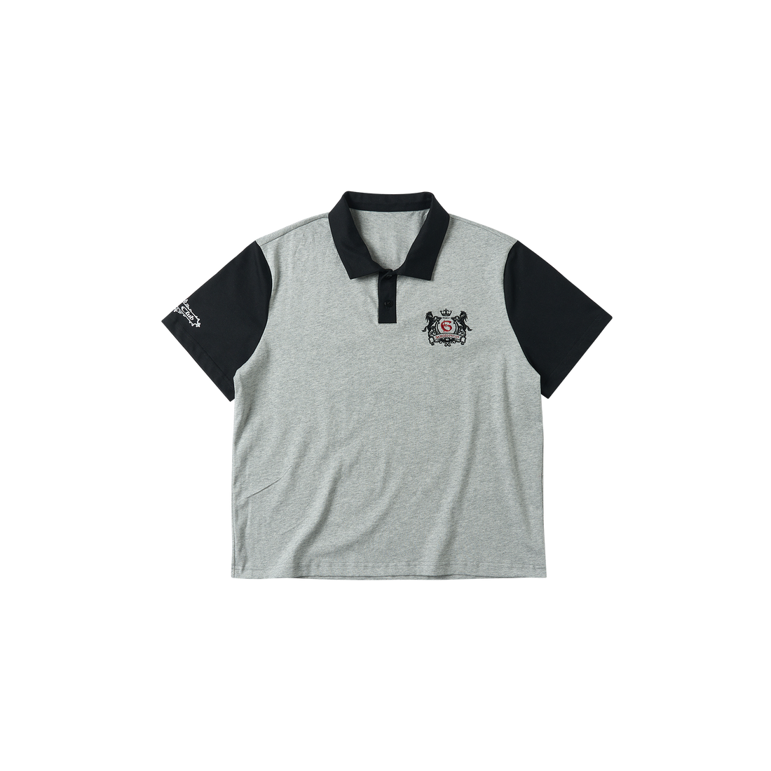 SAVAGEGROWTHWORLD Embroidered Colorblock Polo Tee-T Shirt-S (Preorder)-Free Shipping Leatheretro