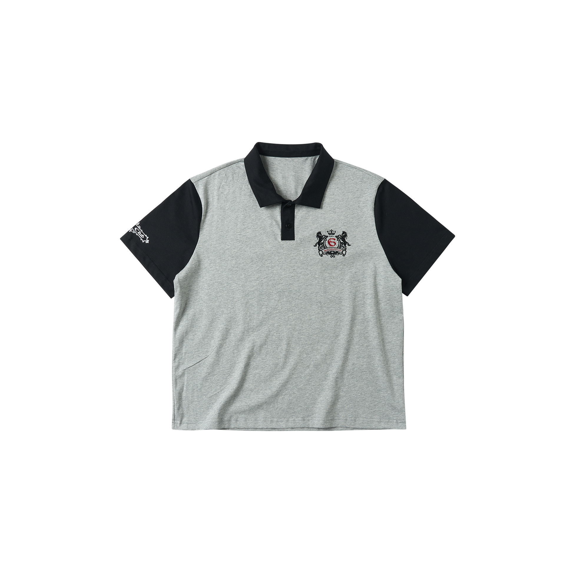 SAVAGEGROWTHWORLD Embroidered Colorblock Polo Tee-T Shirt-S (Preorder)-Free Shipping Leatheretro