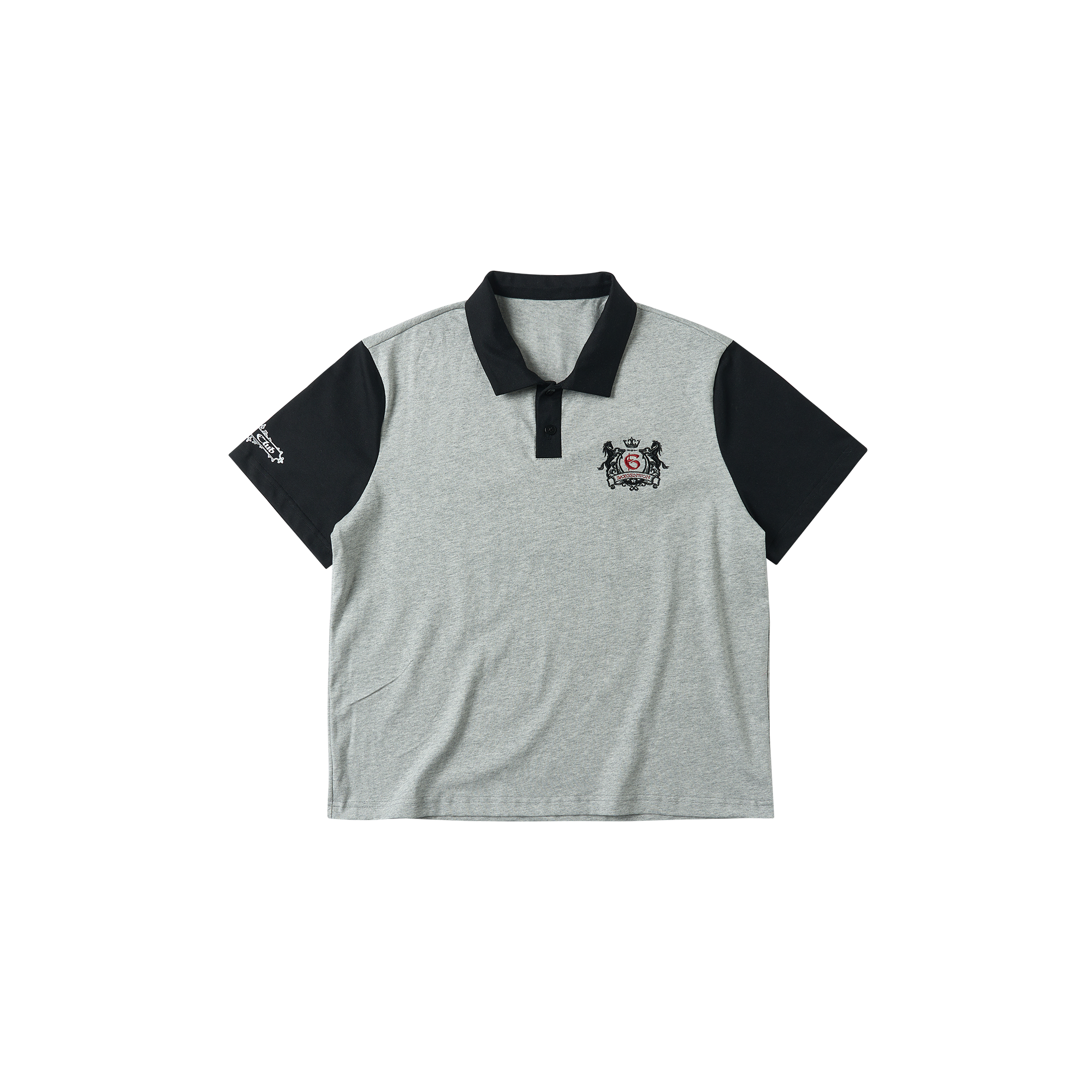 SAVAGEGROWTHWORLD Embroidered Colorblock Polo Tee-T Shirt-S (Preorder)-Free Shipping Leatheretro
