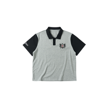 SAVAGEGROWTHWORLD Embroidered Colorblock Polo Tee-T Shirt-S (Preorder)-Free Shipping Leatheretro