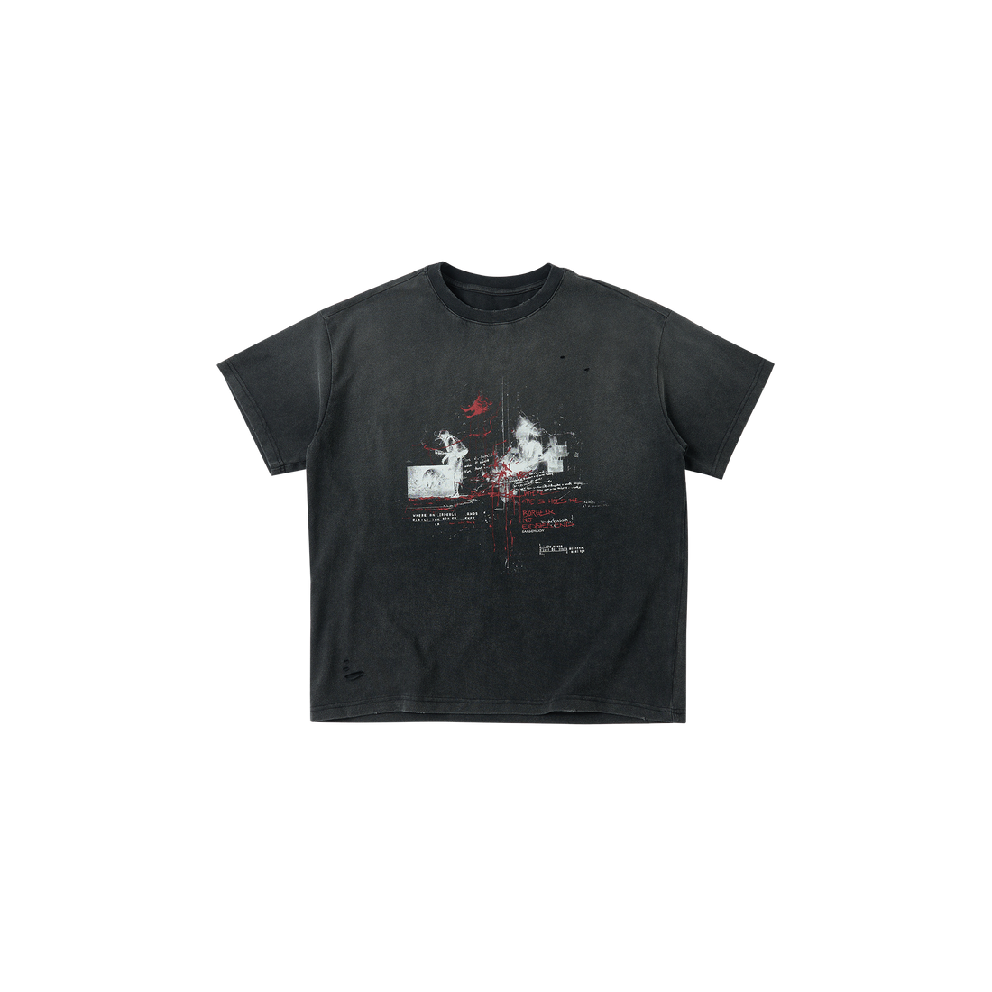 SAVAGEGROWTHWORLD Washed Demon Graphic Boxy Tee-T Shirt-S (Preorder)-Free Shipping Leatheretro