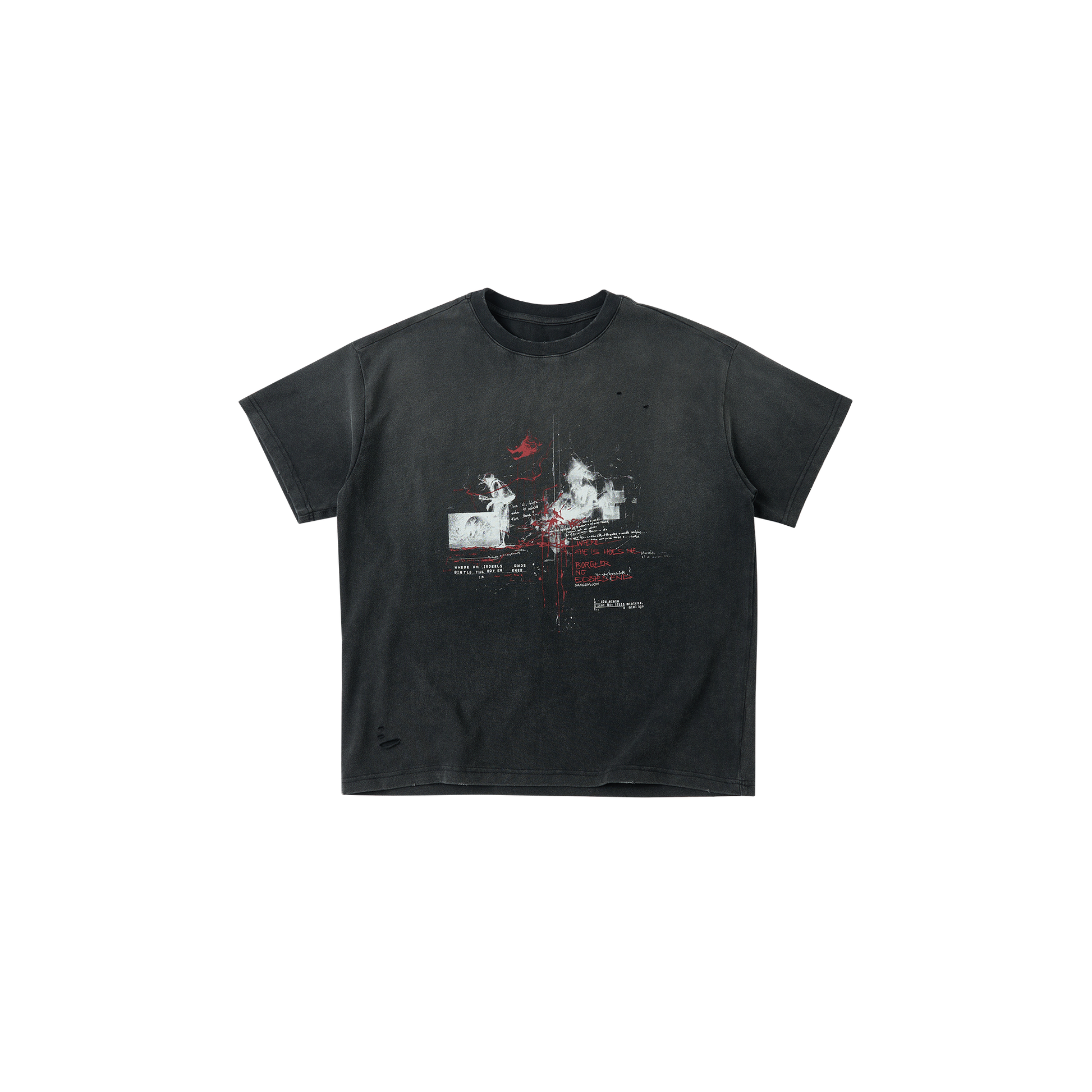SAVAGEGROWTHWORLD Washed Demon Graphic Boxy Tee-T Shirt-S (Preorder)-Free Shipping Leatheretro