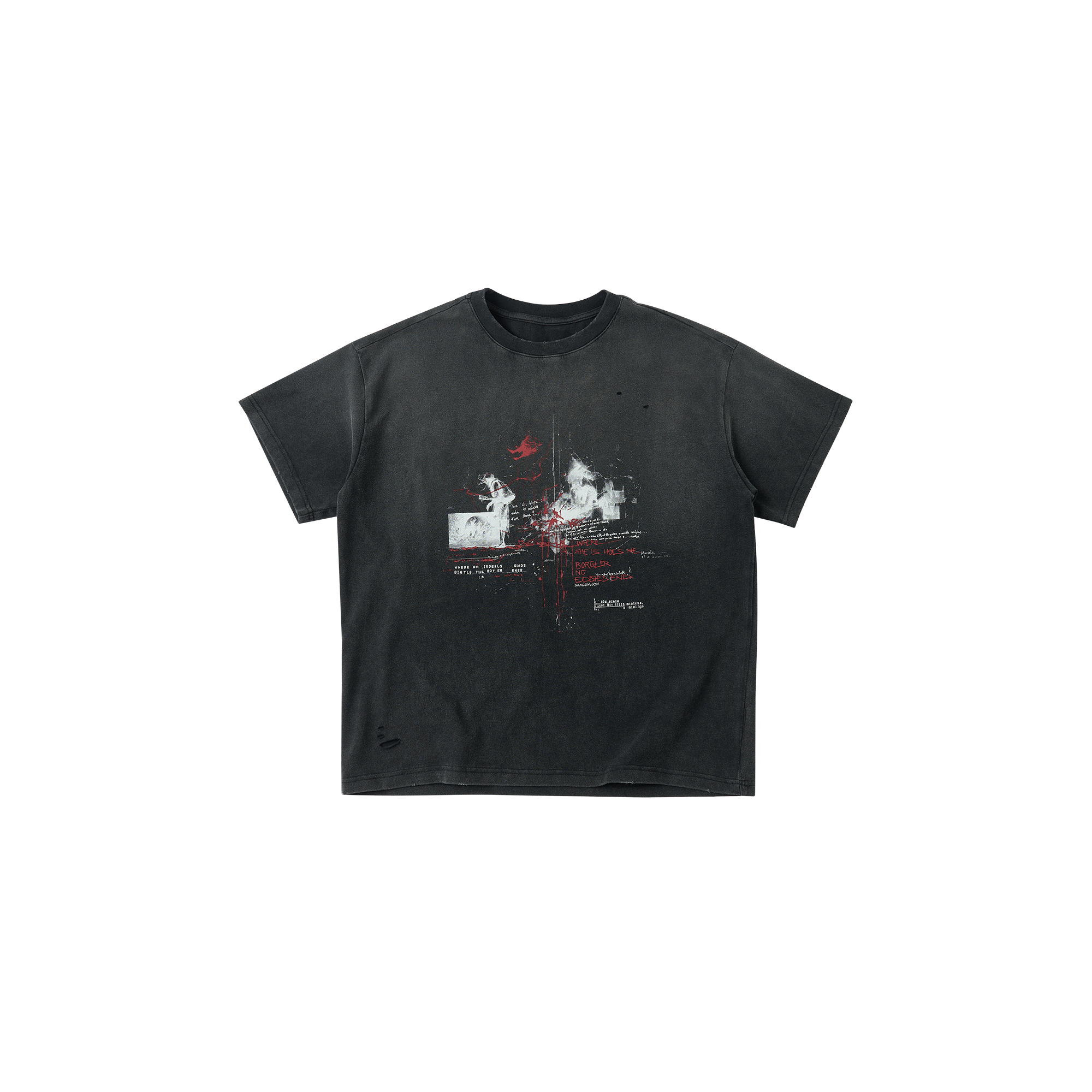 SAVAGEGROWTHWORLD Washed Demon Graphic Boxy Tee-T Shirt-S (Preorder)-Free Shipping Leatheretro