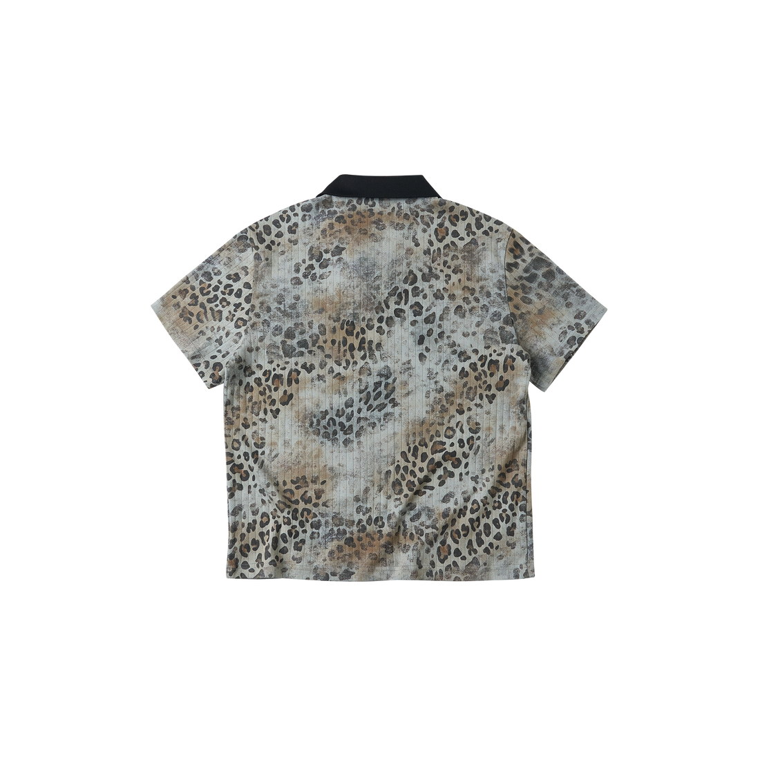 SAVAGEGROWTHWORLD Distressed Digital Leopard Polo Tee-T Shirt-S (Preorder)-Free Shipping Leatheretro