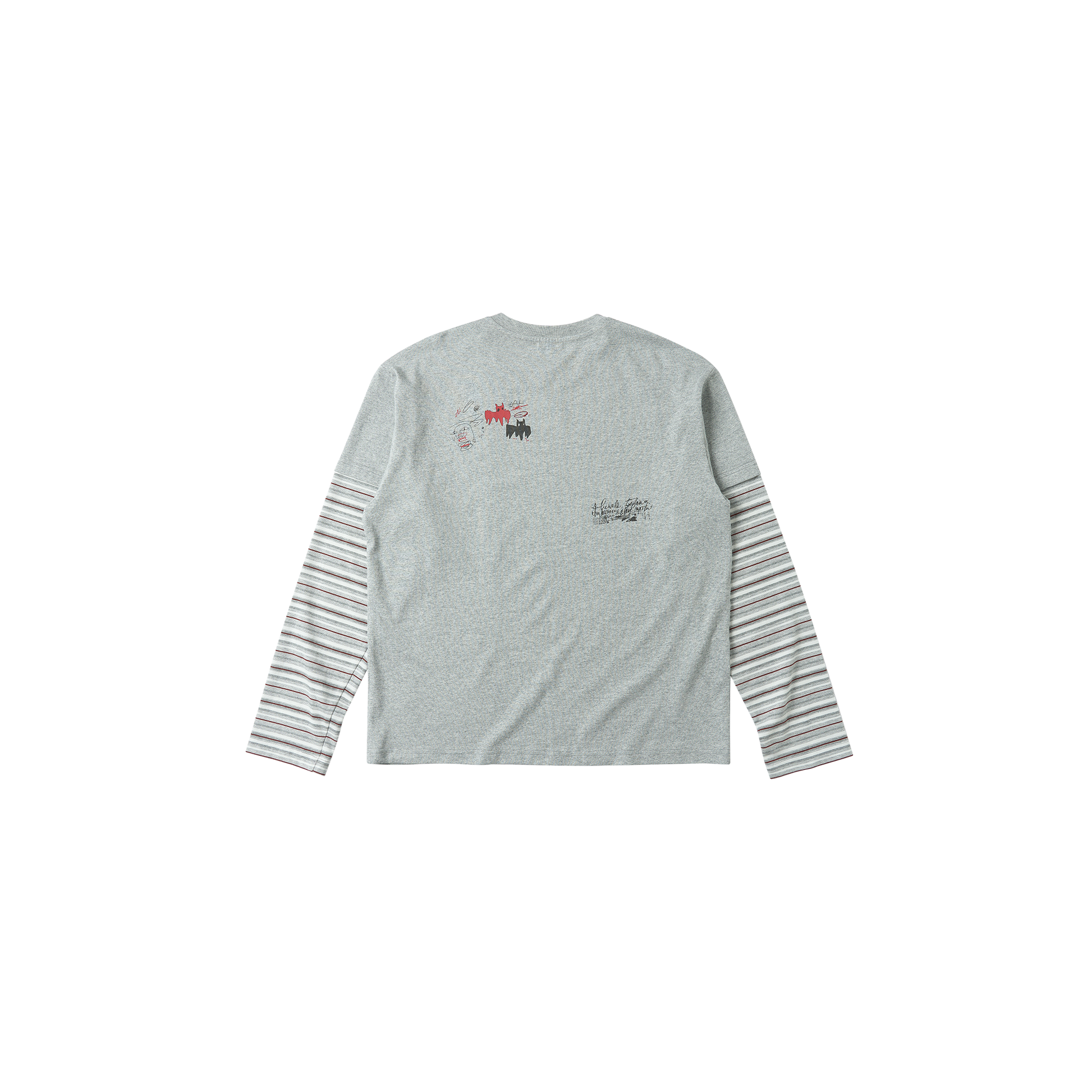 SAVAGEGROWTHWORLD Graffiti Layered Stripe Long Tee-L/S Tee-S-Free Shipping Leatheretro