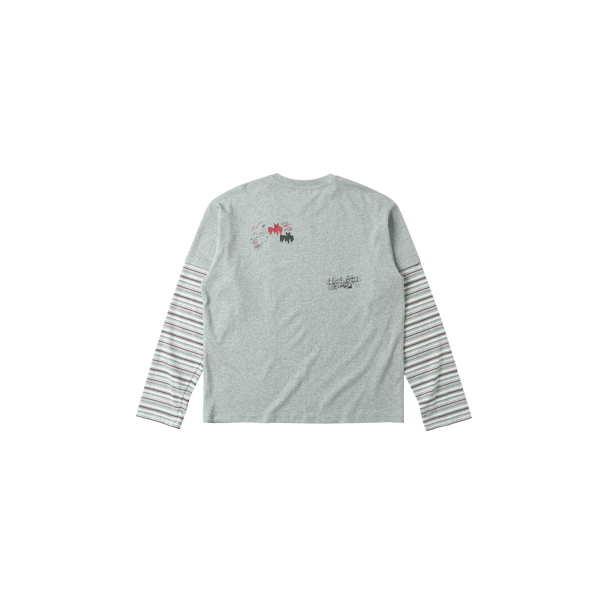 SAVAGEGROWTHWORLD Graffiti Layered Stripe Long Tee-L/S Tee-S-Free Shipping Leatheretro