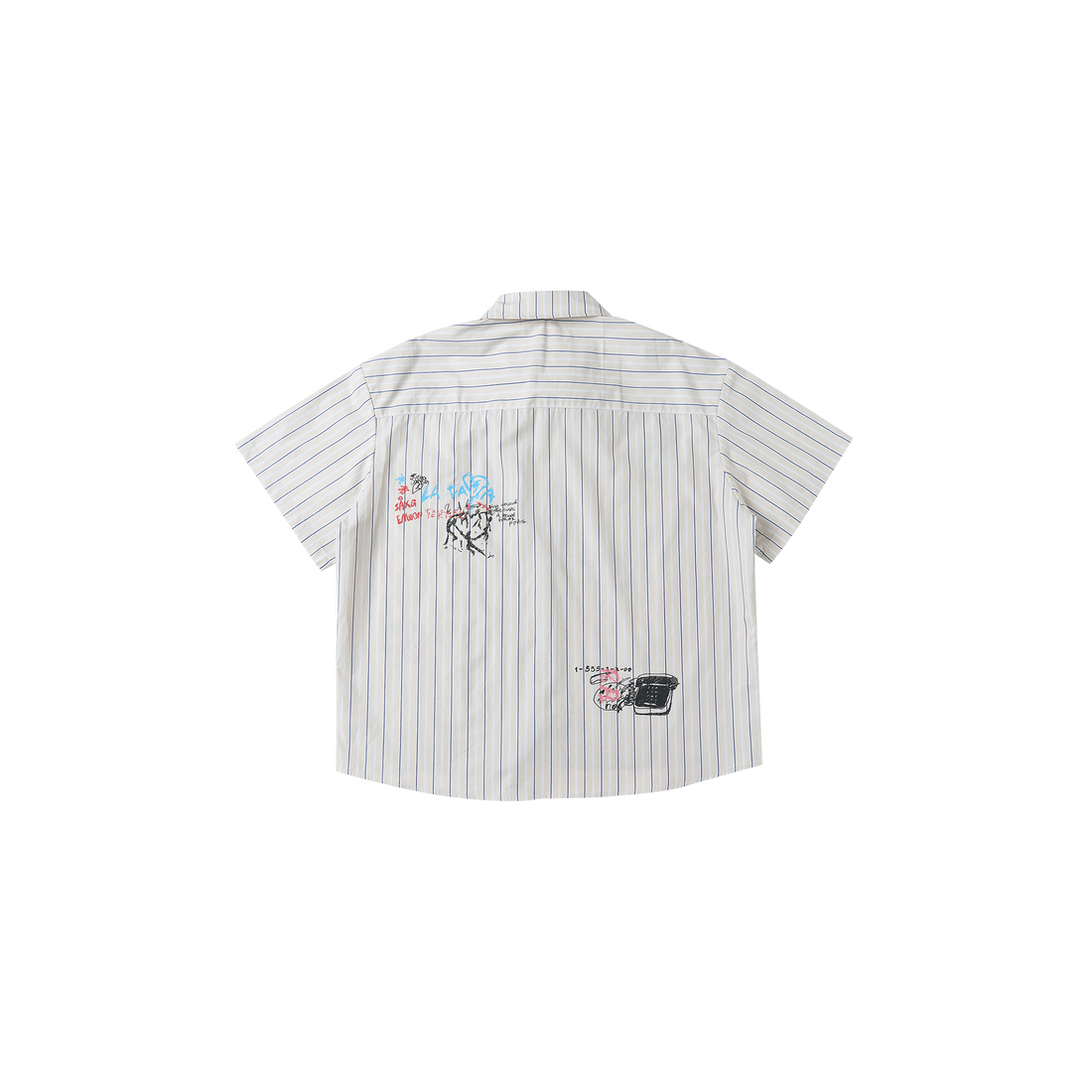 SAVAGEGROWTHWORLD Sketch Stripe Short Sleeve Shirt-Half shirt-S (Preorder)-Free Shipping Leatheretro