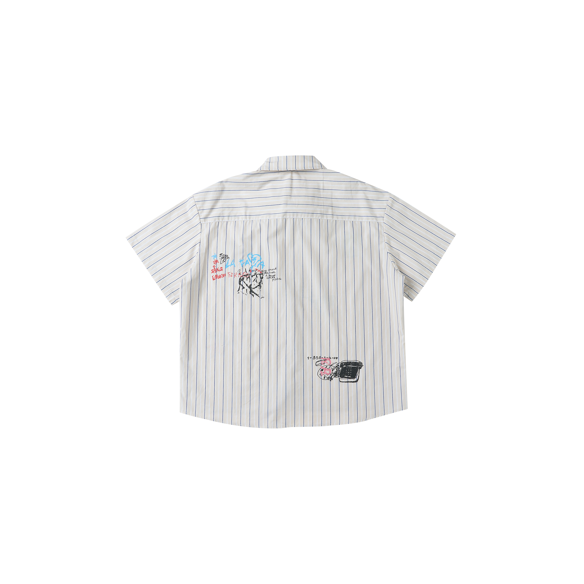 SAVAGEGROWTHWORLD Sketch Stripe Short Sleeve Shirt-Half shirt-S (Preorder)-Free Shipping Leatheretro
