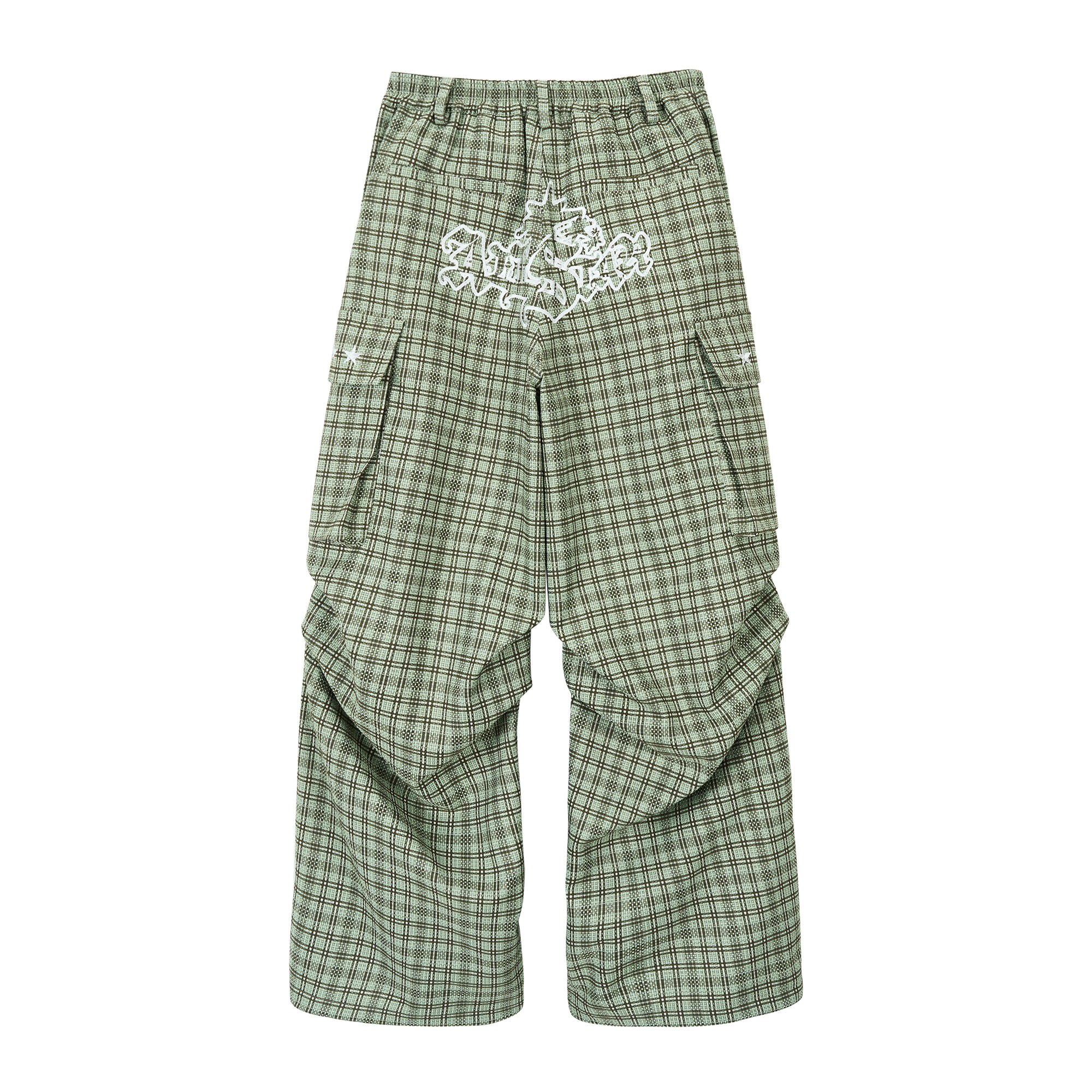 SAVAGEGROWTHWORLD Plaid Utility Parachute Cargo Pants-Pants-S (Preorder)-Free Shipping Leatheretro