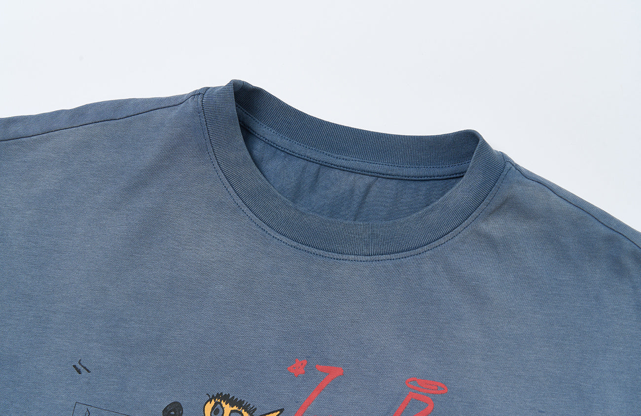 SAVAGEGROWTHWORLD Washed Graffiti Boxy Tee-T Shirt-S-Free Shipping Leatheretro