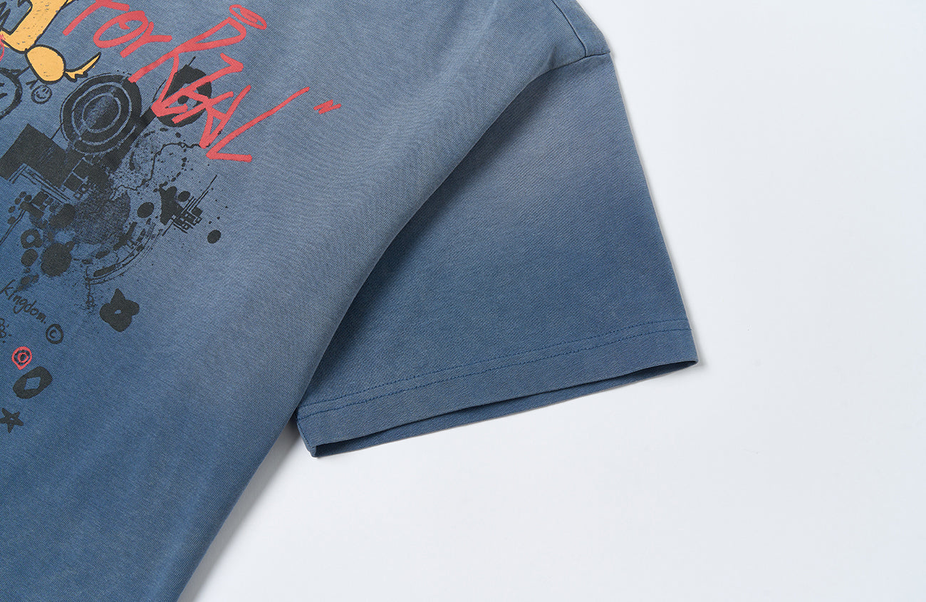 SAVAGEGROWTHWORLD Washed Graffiti Boxy Tee-T Shirt-S-Free Shipping Leatheretro