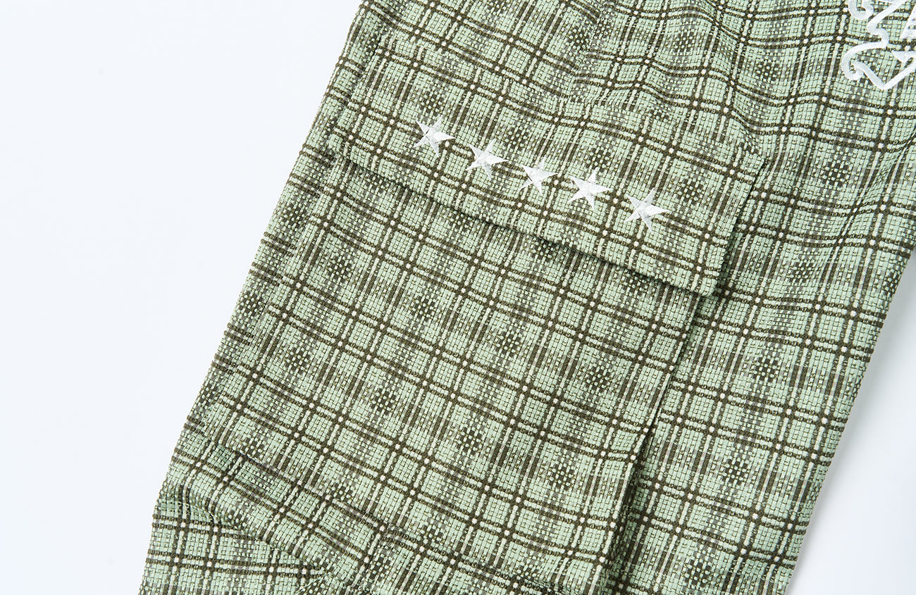 SAVAGEGROWTHWORLD Plaid Utility Parachute Cargo Pants-Pants-S (Preorder)-Free Shipping Leatheretro