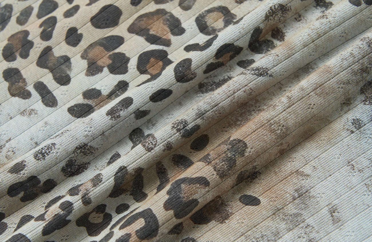 SAVAGEGROWTHWORLD Distressed Digital Leopard Polo Tee-T Shirt-S (Preorder)-Free Shipping Leatheretro