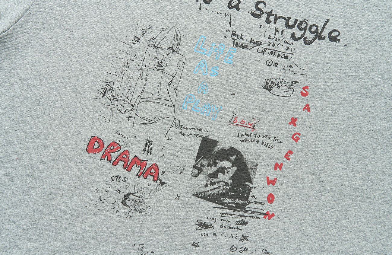SAVAGEGROWTHWORLD Graffiti Layered Stripe Long Tee-L/S Tee-S-Free Shipping Leatheretro