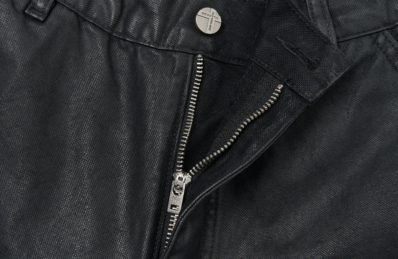 SAVAGEGROWTHWORLD Waxed Washed Dark Baggy Pants-Pants-S-Free Shipping Leatheretro