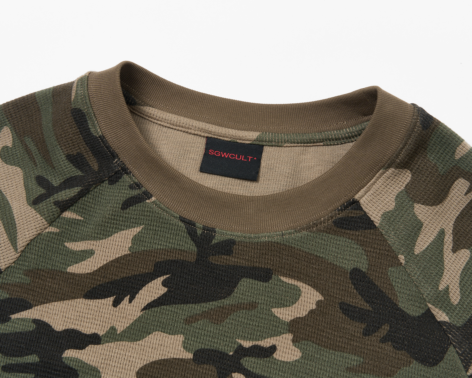 SAVAGEGROWTHWORLD Camo Waffle Knit Graphic Long-Sleeve Tee-L/S Tee-S-Free Shipping Leatheretro