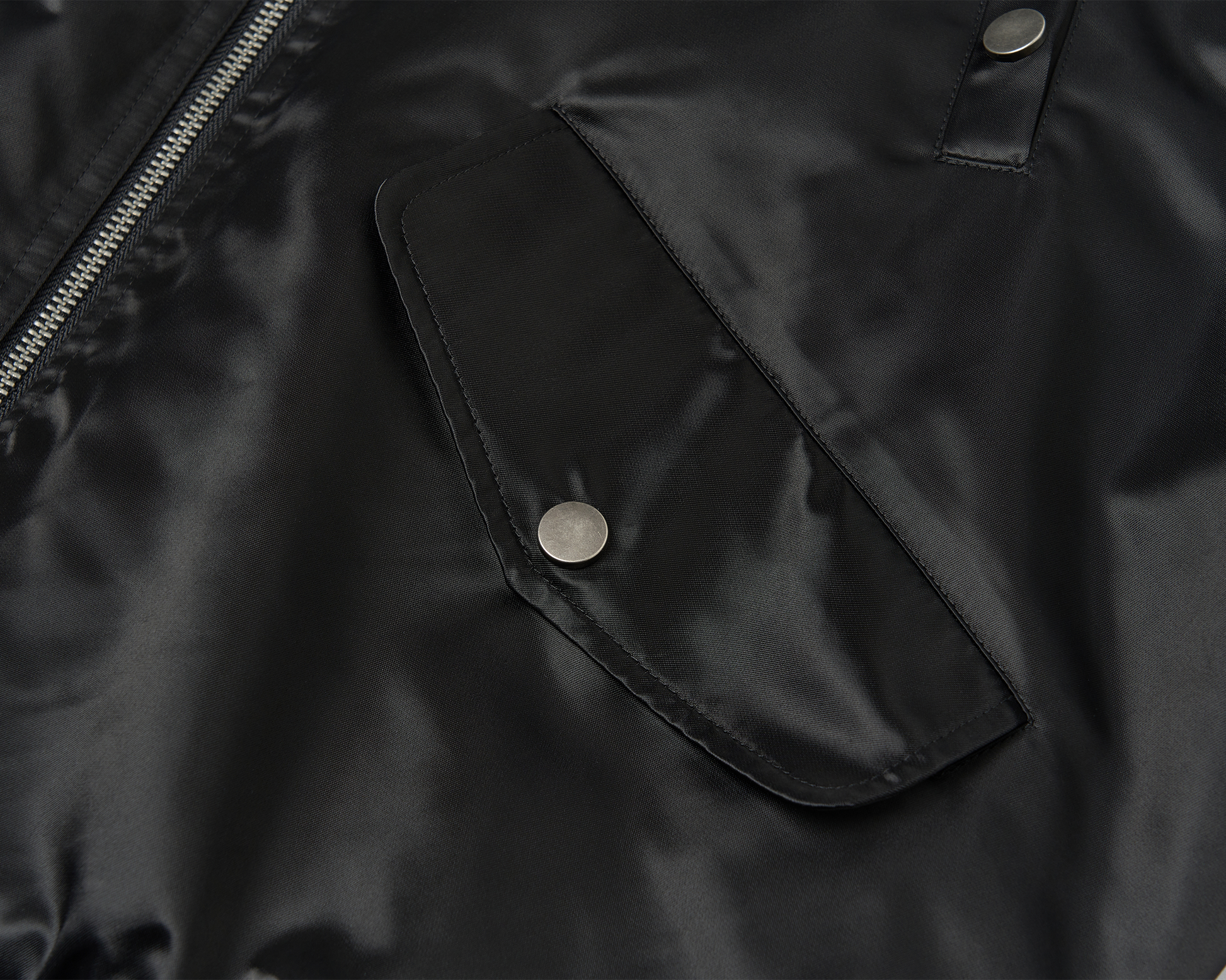 SAVAGEGROWTHWORLD Embroidered Ruched-Sleeve Reflective-Stripe Bomber-Jacket-S-Free Shipping Leatheretro