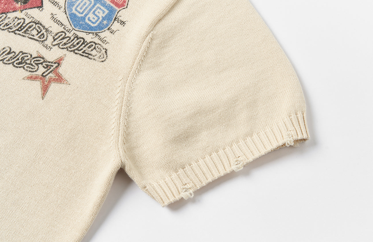 SAVAGEGROWTHWORLD Digital Print Knit Boxy Tee-T Shirt-S (Preorder)-Free Shipping Leatheretro