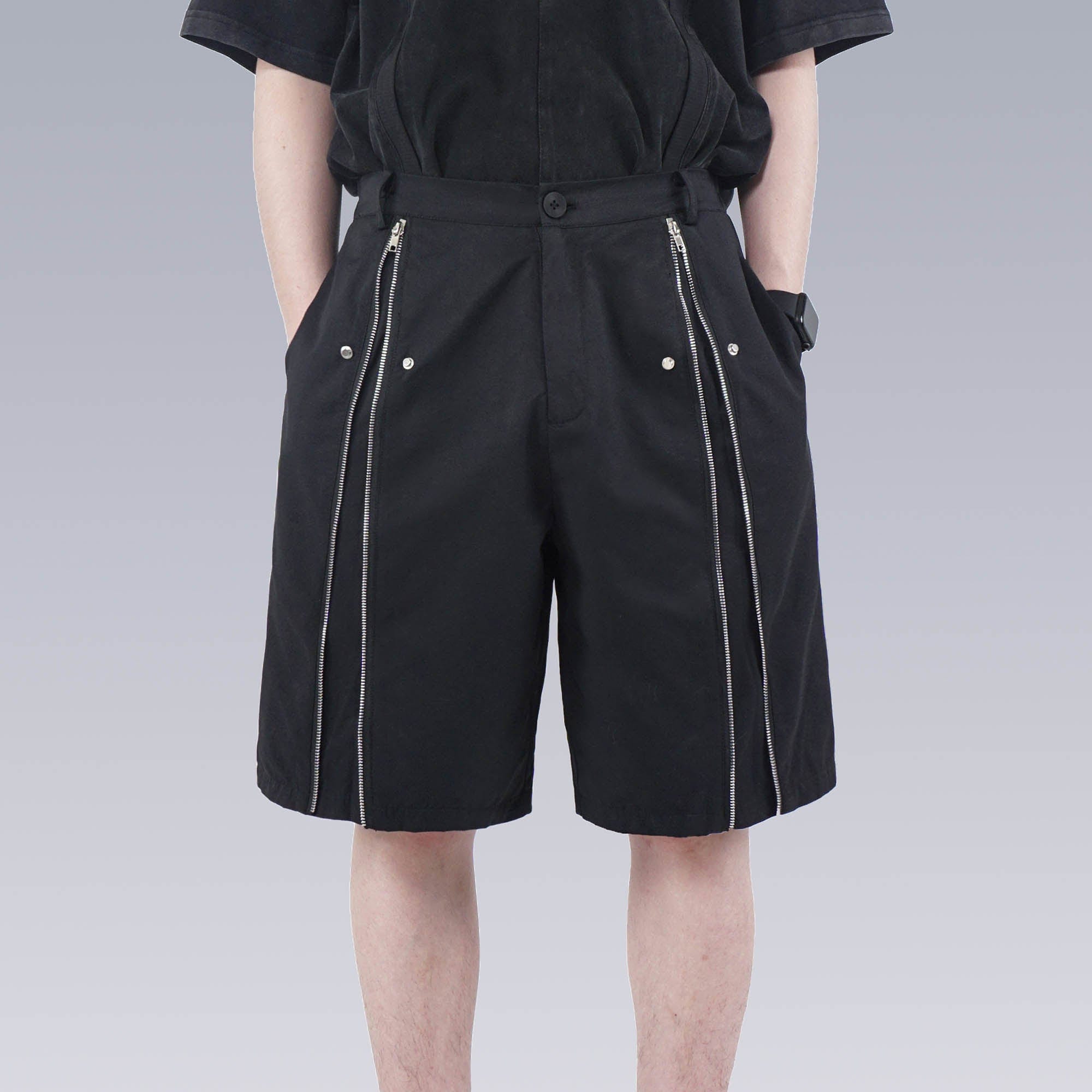 SILENSTORM Center-Zip Utility Shorts-Shorts-S-Free Shipping Leatheretro