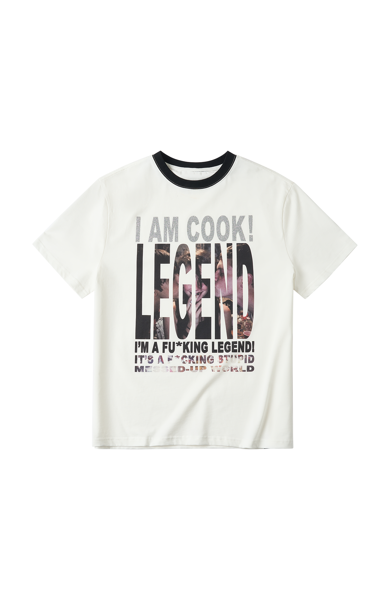 SAVAGEGROWTHWORLD Glitter Slogan Graphic Tee-T Shirt-S-Free Shipping Leatheretro
