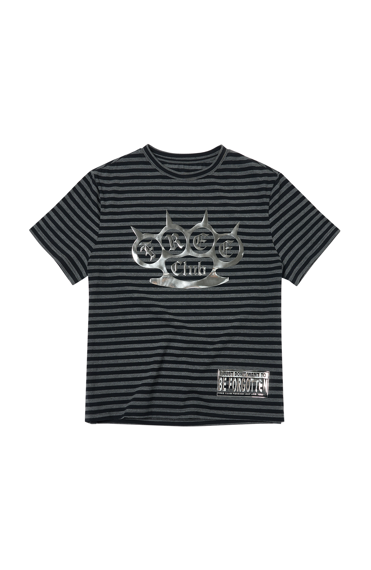SAVAGEGROWTHWORLD Silver Foil Graphic Stripe T-Shirt-T Shirt-S-Free Shipping Leatheretro