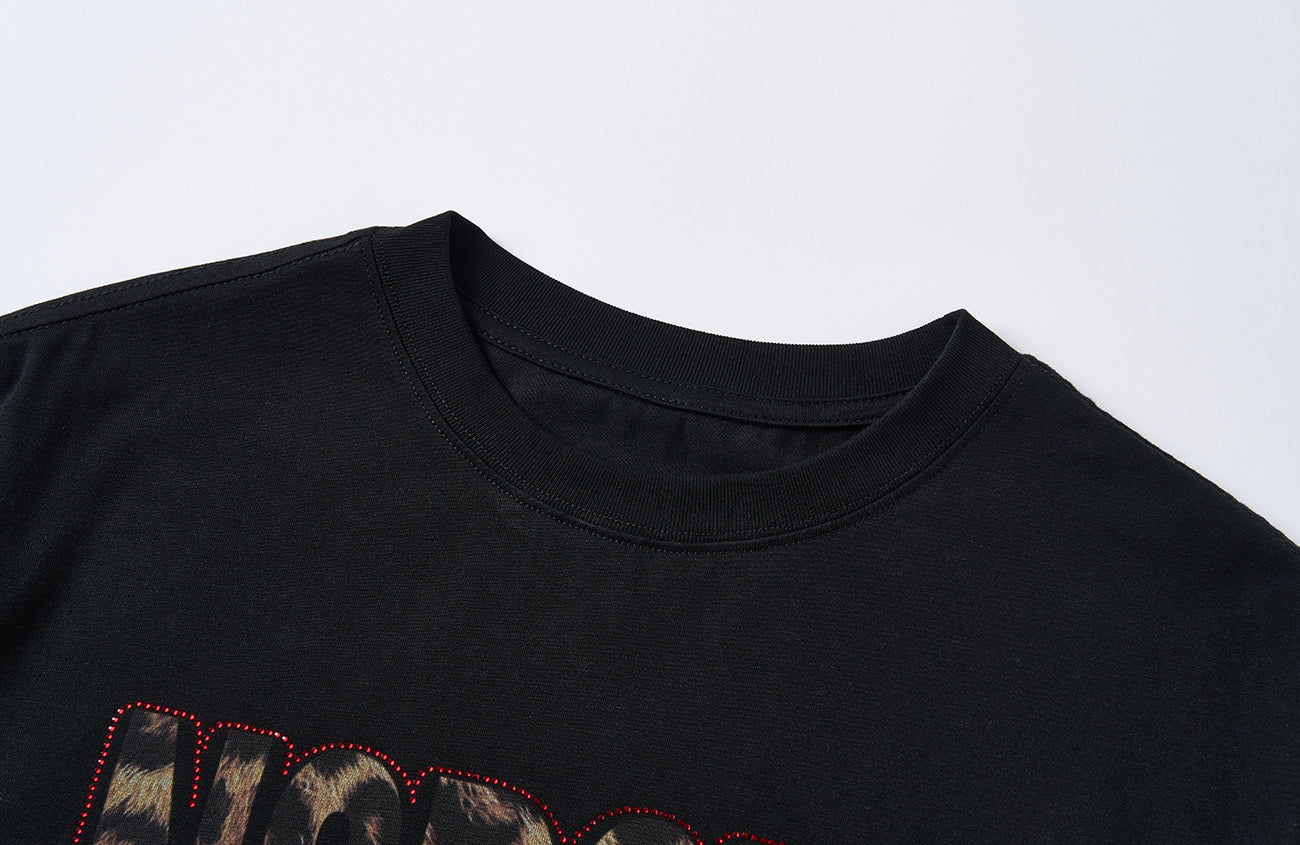 SAVAGEGROWTHWORLD Leopard Diamond Graphic T-Shirt-T Shirt-S-Free Shipping Leatheretro