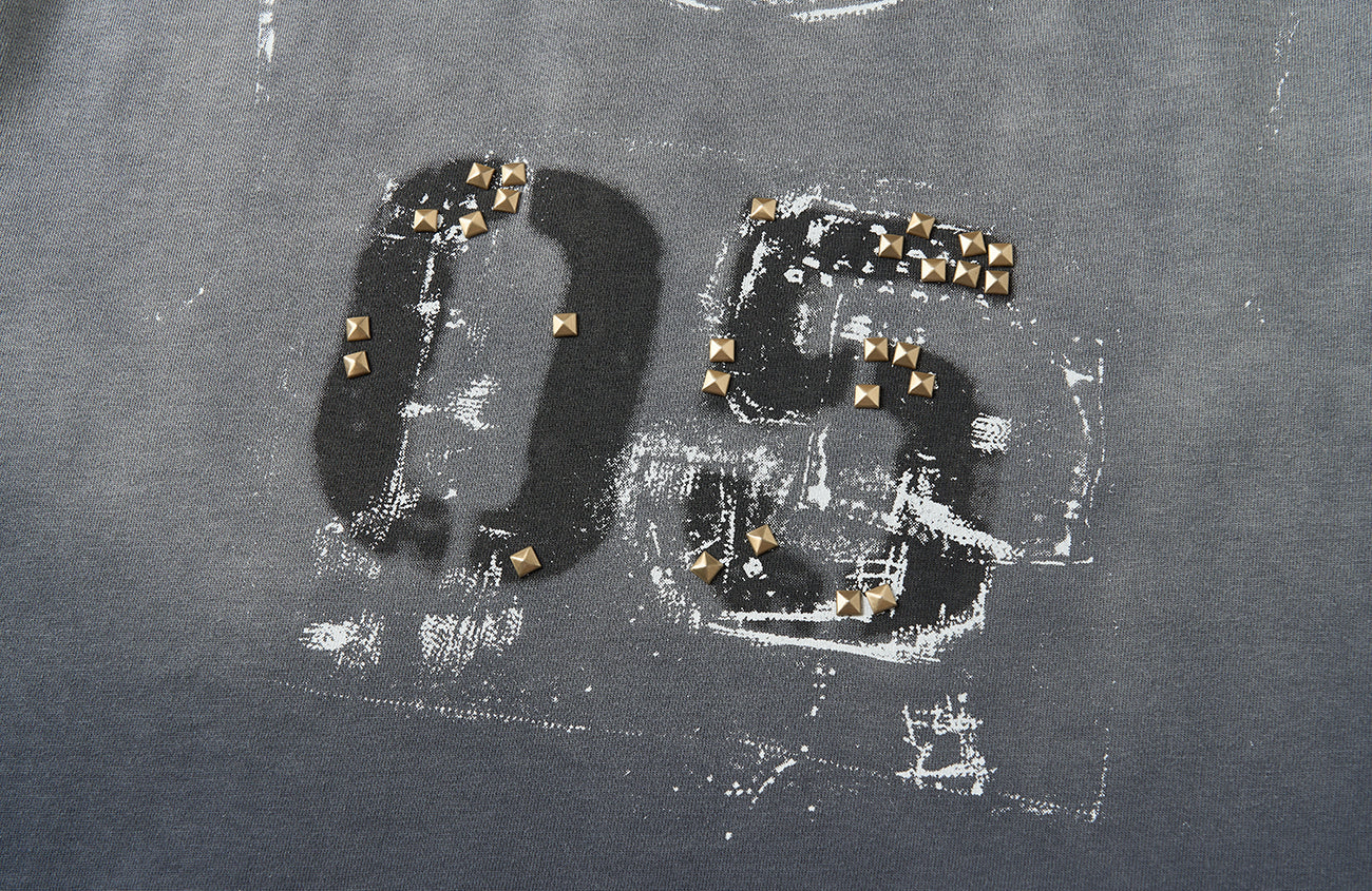 SAVAGEGROWTHWORLD Studded Distressed Graphic T-Shirt-T Shirt-S-Free Shipping Leatheretro