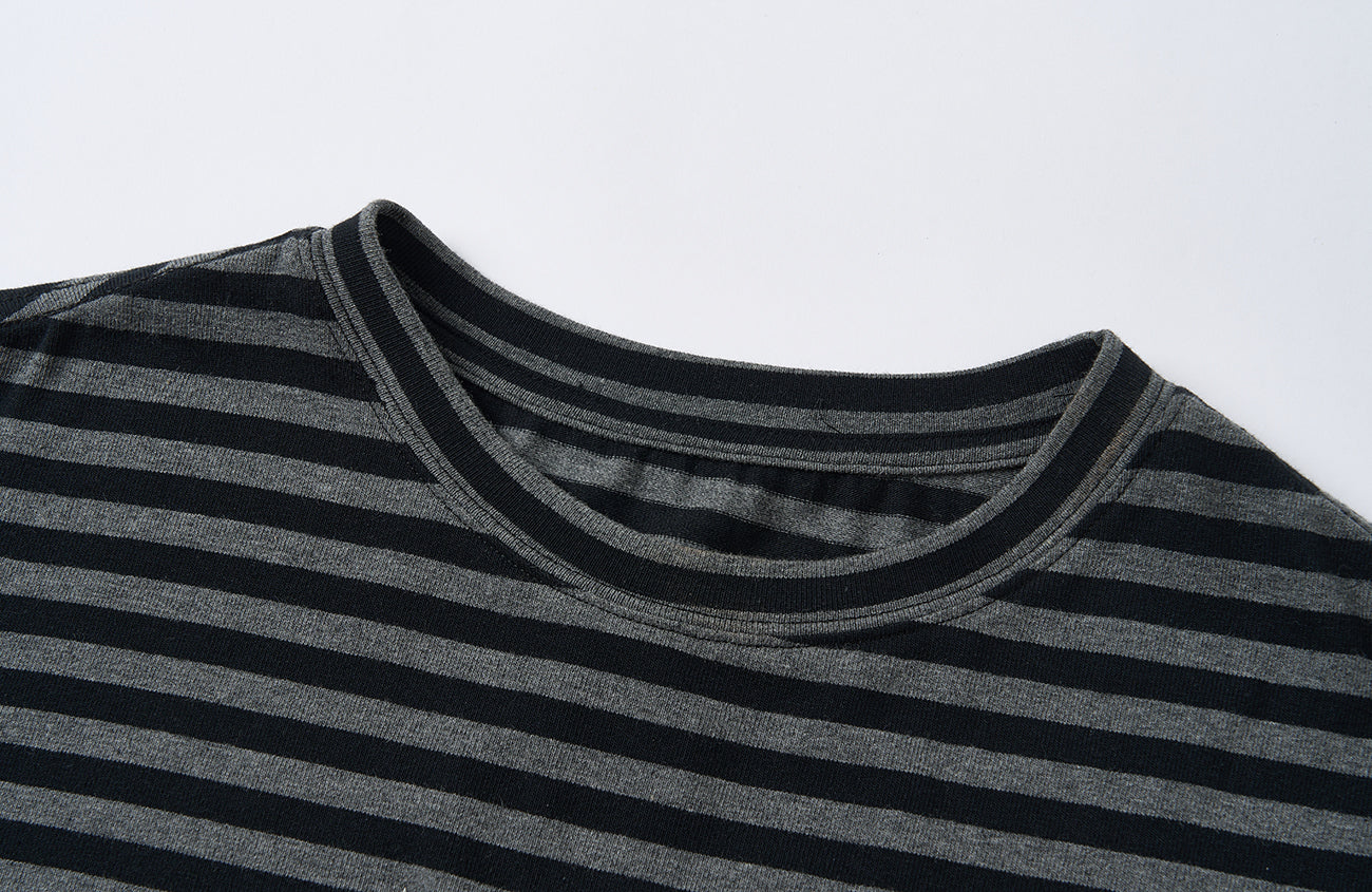 SAVAGEGROWTHWORLD Silver Foil Graphic Stripe T-Shirt-T Shirt-S-Free Shipping Leatheretro