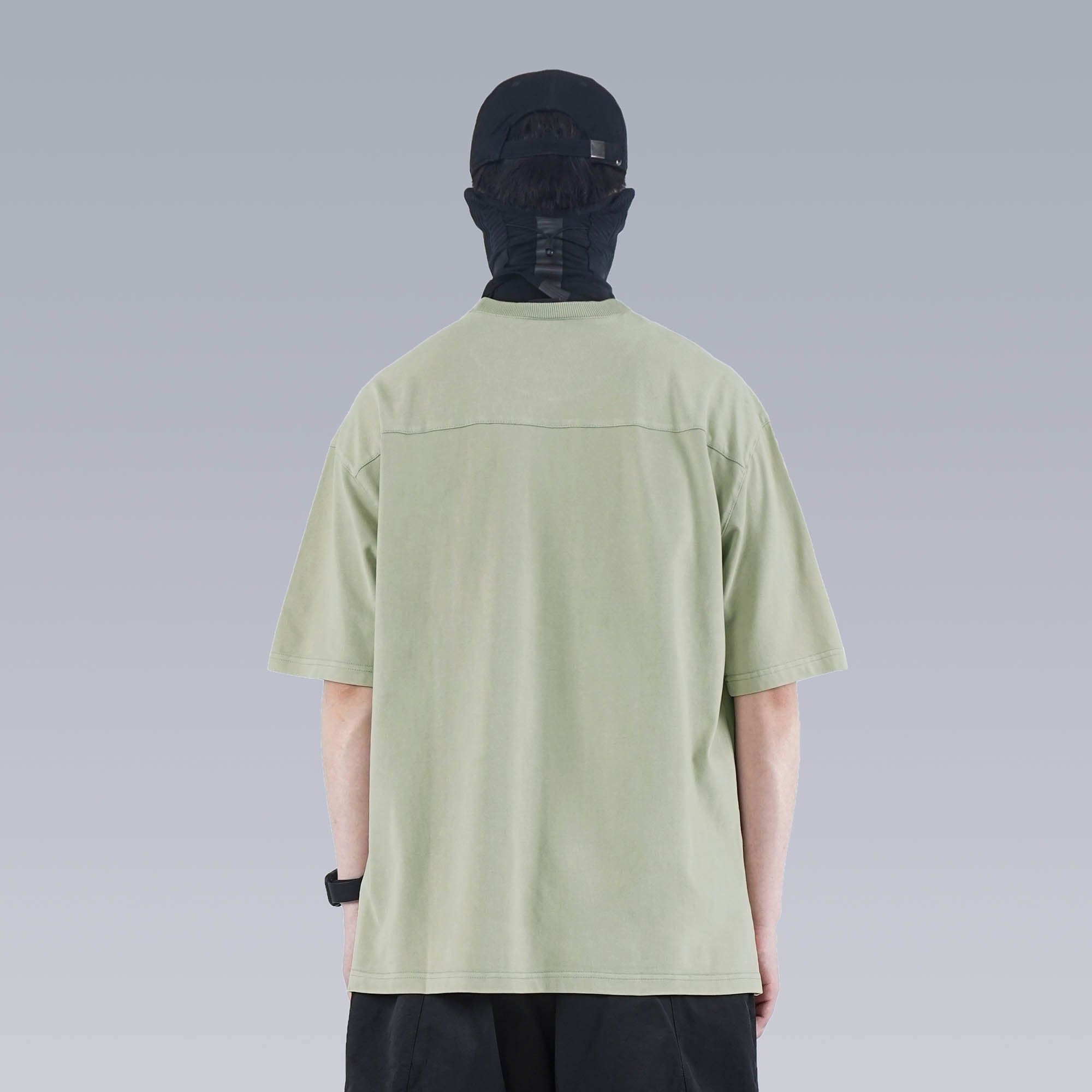 SILENSTORM Washed Paneled Side Pocket T-Shirt-T Shirt-S-Black-Free Shipping Leatheretro