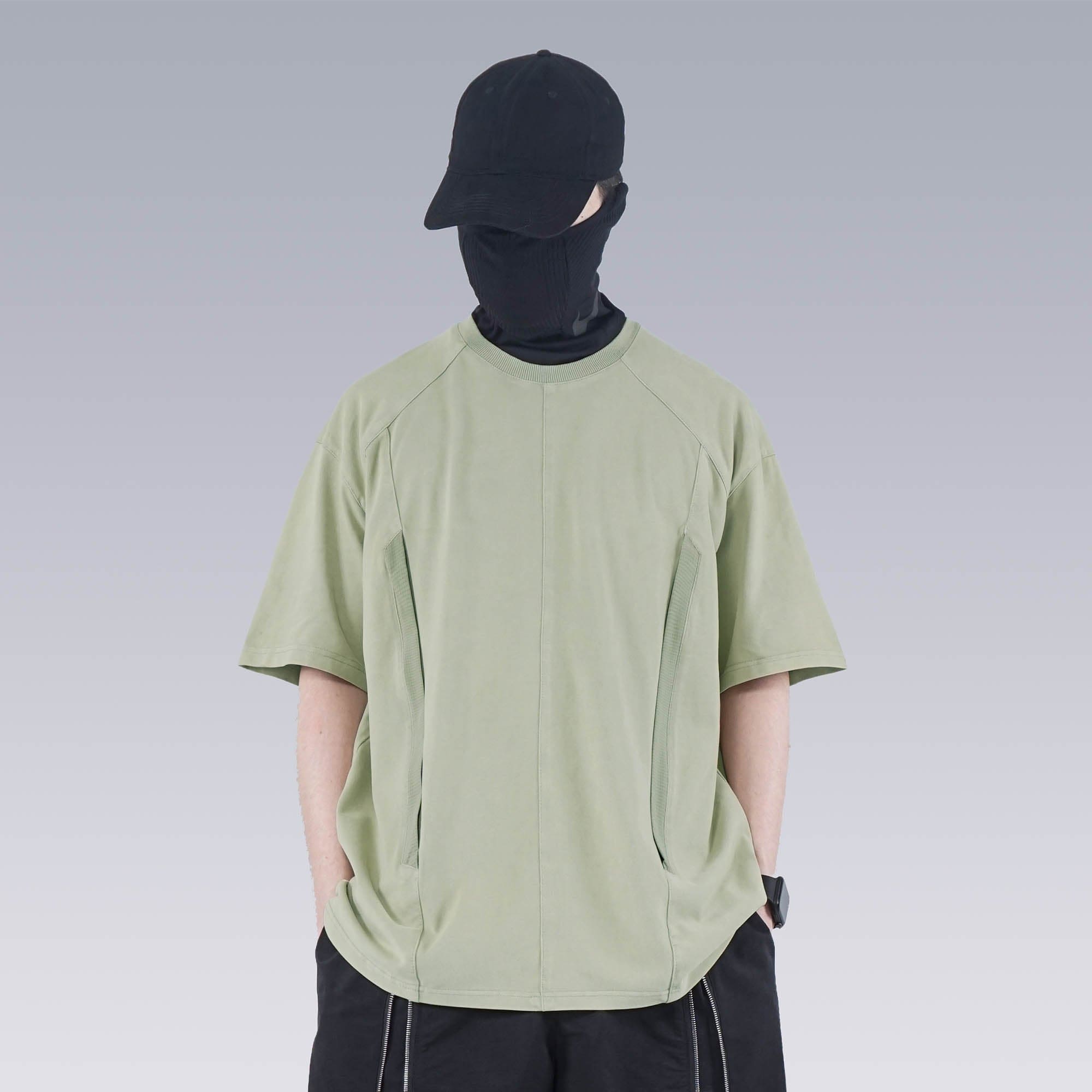 SILENSTORM Washed Paneled Side Pocket T-Shirt-T Shirt-S-Green-Free Shipping Leatheretro