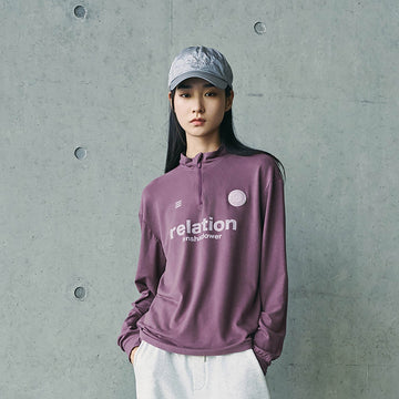 ENSHADOWER Wool Blended Mock Neck Zip-Up L/S Tee-L/S Tee-S-Purple-Free Shipping Leatheretro