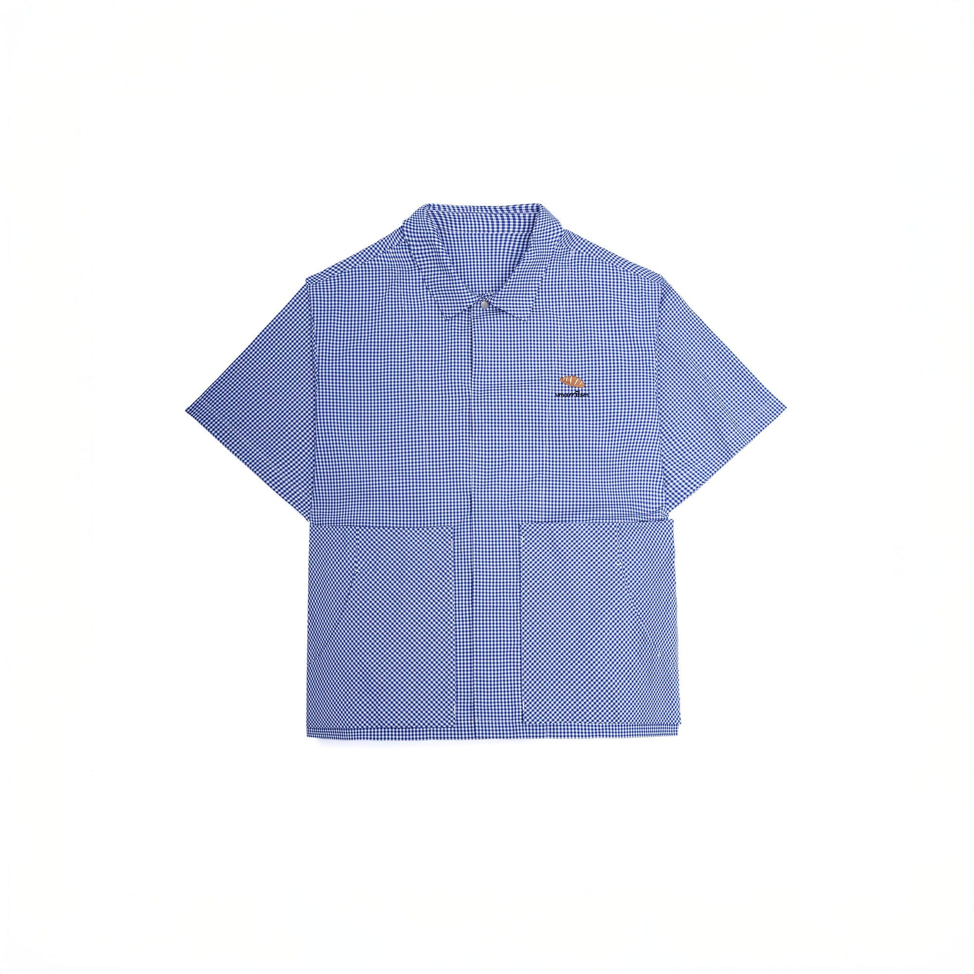 UMAMIISM Preppy Gingham Pocket Half Shirt-Half shirt-XS-Free Shipping Leatheretro