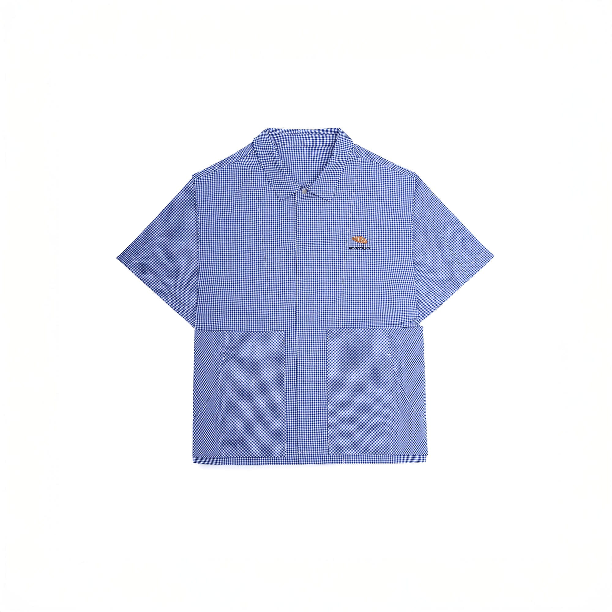UMAMIISM Preppy Gingham Pocket Half Shirt-Half shirt-XS-Free Shipping Leatheretro