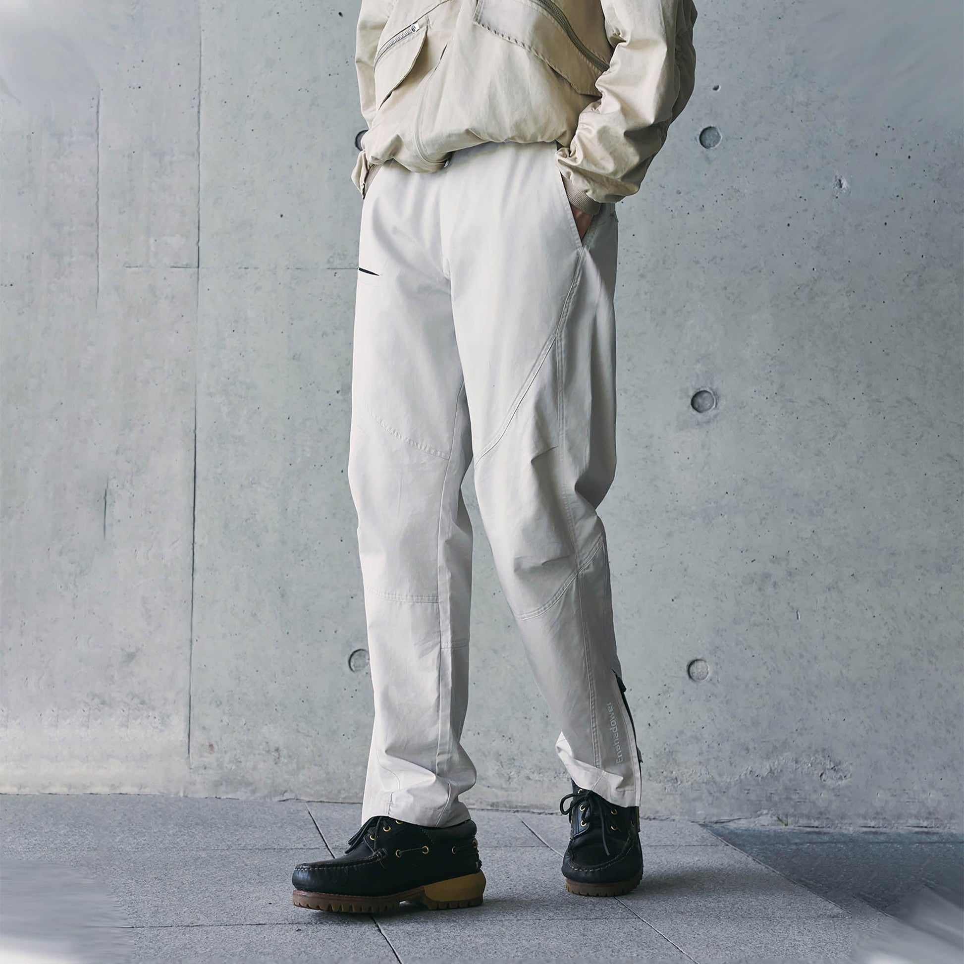 ENSHADOWER Spliced Crinkled Zippered Jogger Pants White-Pants-M-Free Shipping Leatheretro