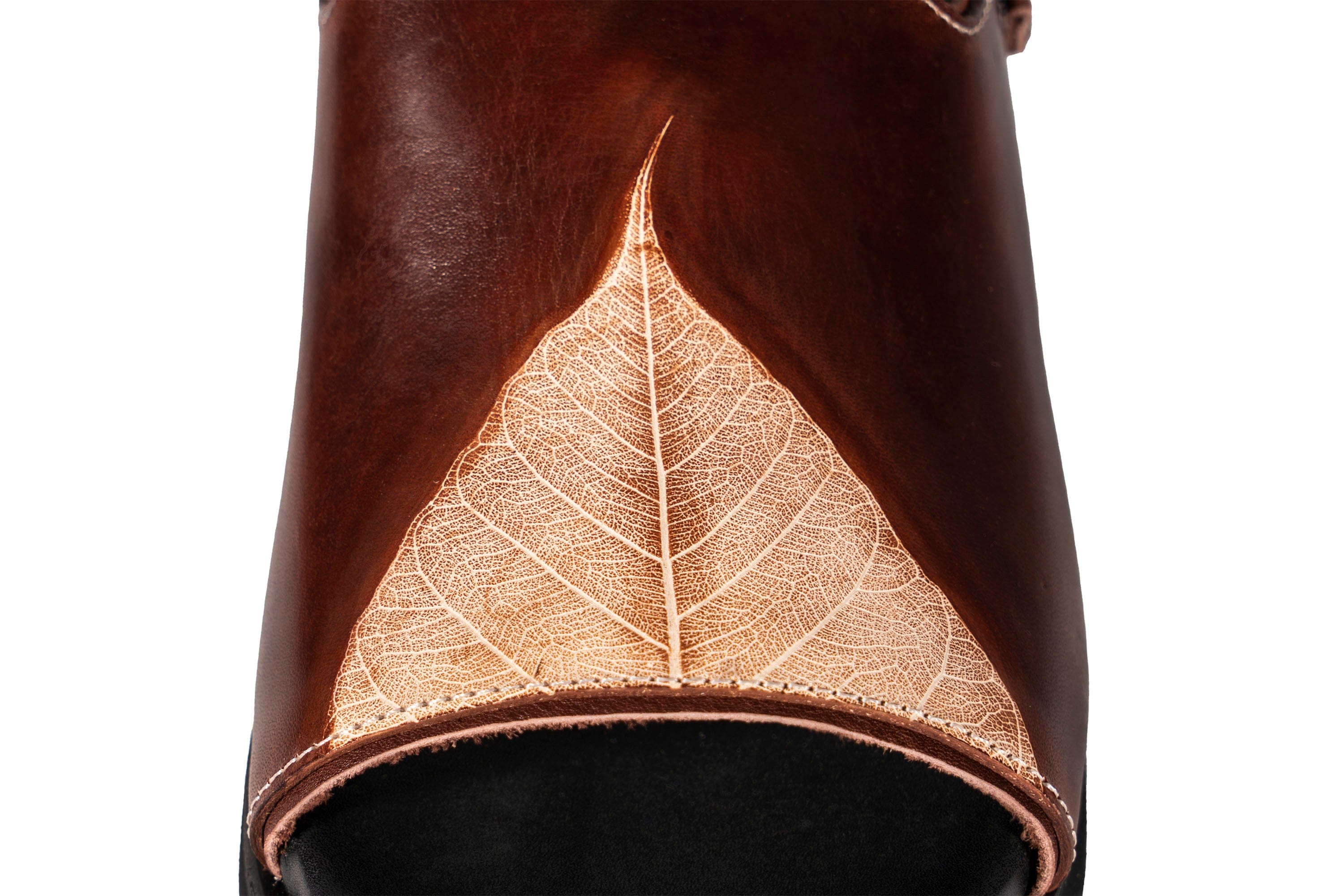 REWRITE Leaf Cowhide Sandals Brown-Shoes-38.5-Free Shipping Leatheretro