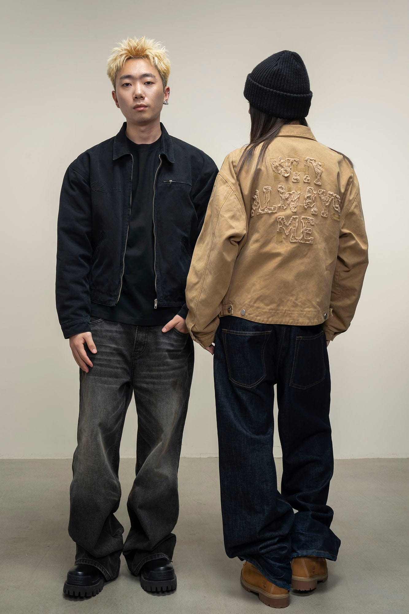 MAKEMORE Distressed Frayed Patch Utility Jacket-Jacket-M-Black-Free Shipping Leatheretro