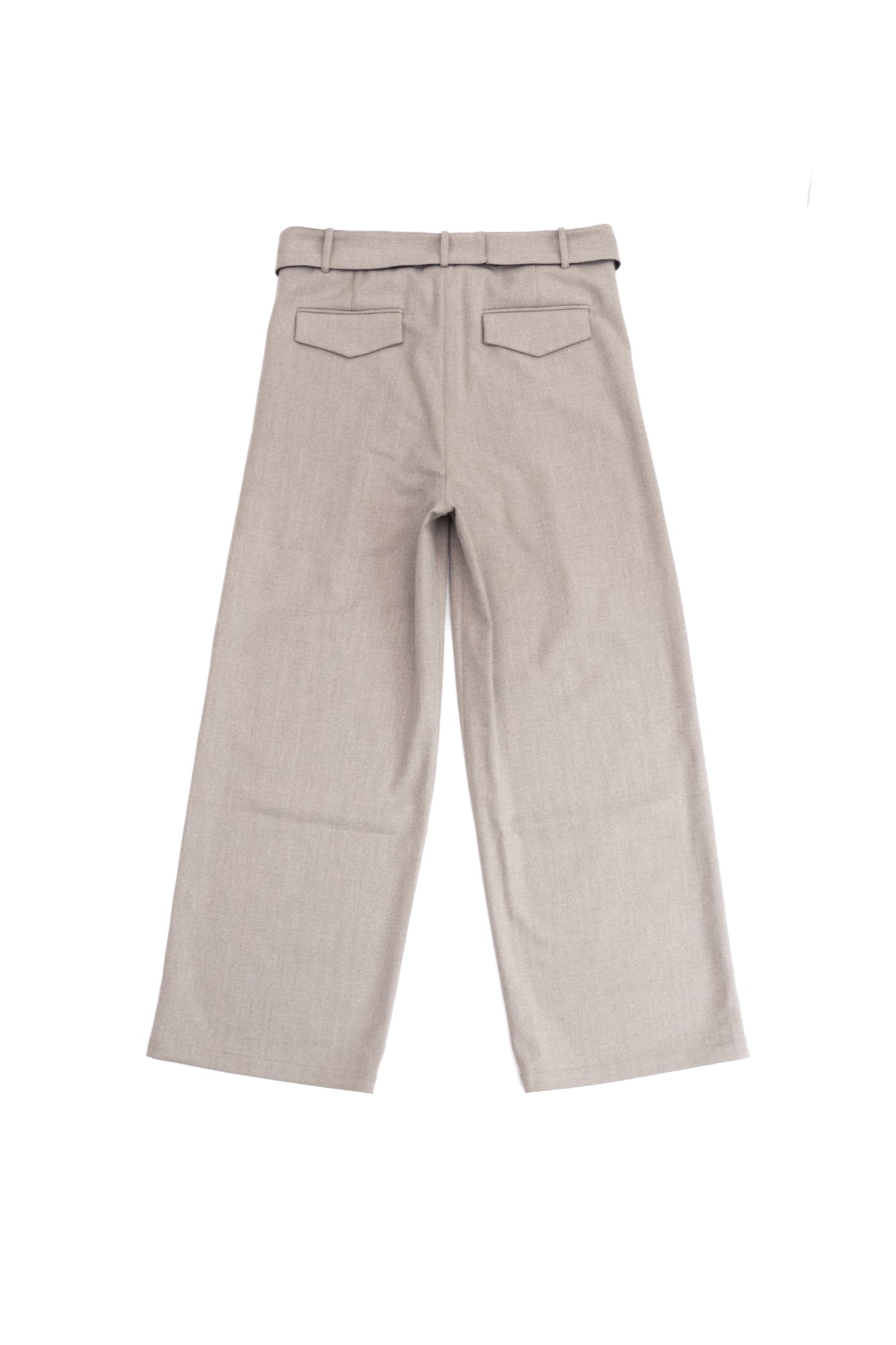 IN EXISTENCE Pleated Belted Wide-Leg Trousers-Pants-S-Light Gray-Free Shipping Leatheretro