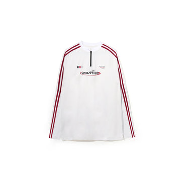 UMAMIISM Side Stripe Mesh-Panel Quick-Dry Long-Sleeve Tee-L/S Tee-XS-White-Free Shipping Leatheretro
