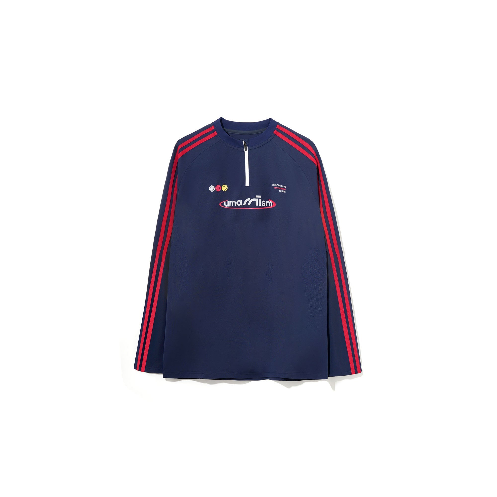 UMAMIISM Side Stripe Mesh-Panel Quick-Dry Long-Sleeve Tee-L/S Tee-XS-Blue-Free Shipping Leatheretro