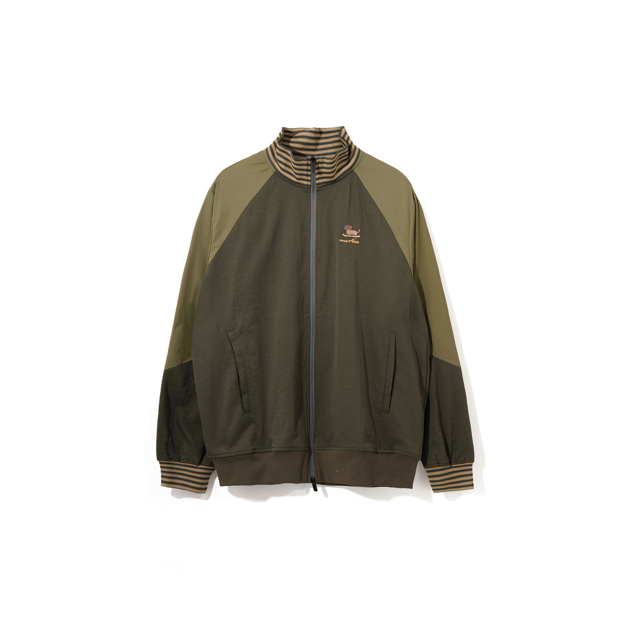 UMAMIISM Contrast Raglan Waterproof Track Jacket-Jacket-XS-Dark Green-Free Shipping Leatheretro