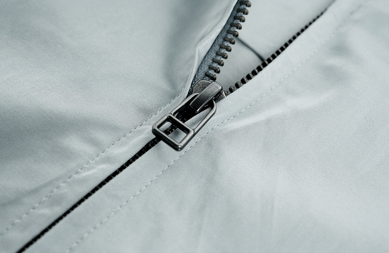 ORGANIC EMOTION Raglan-Sleeve Satin Zip Jacket-Jacket-S-Blue-Free Shipping Leatheretro