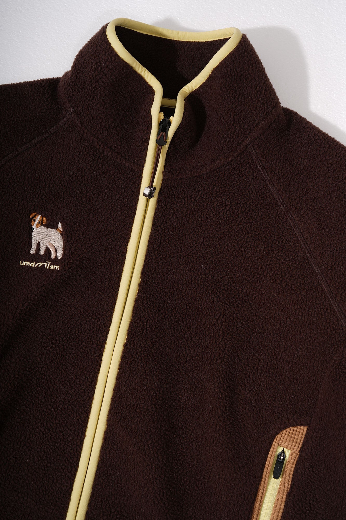 UMAMIISM Contrast Trim Fleece Jacket-Jacket-XS-Beige-Free Shipping Leatheretro